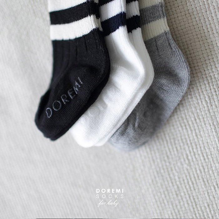 正韓doremi 側條運動襪組