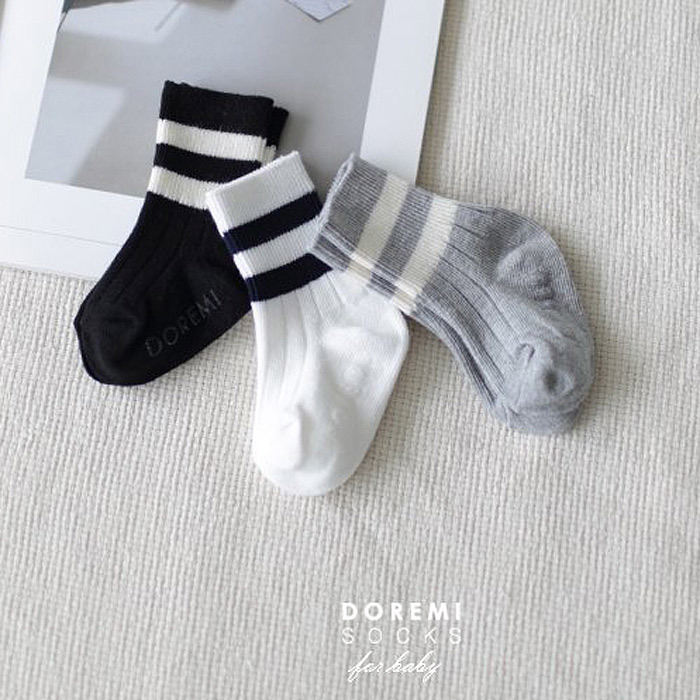 正韓doremi 側條運動襪組
