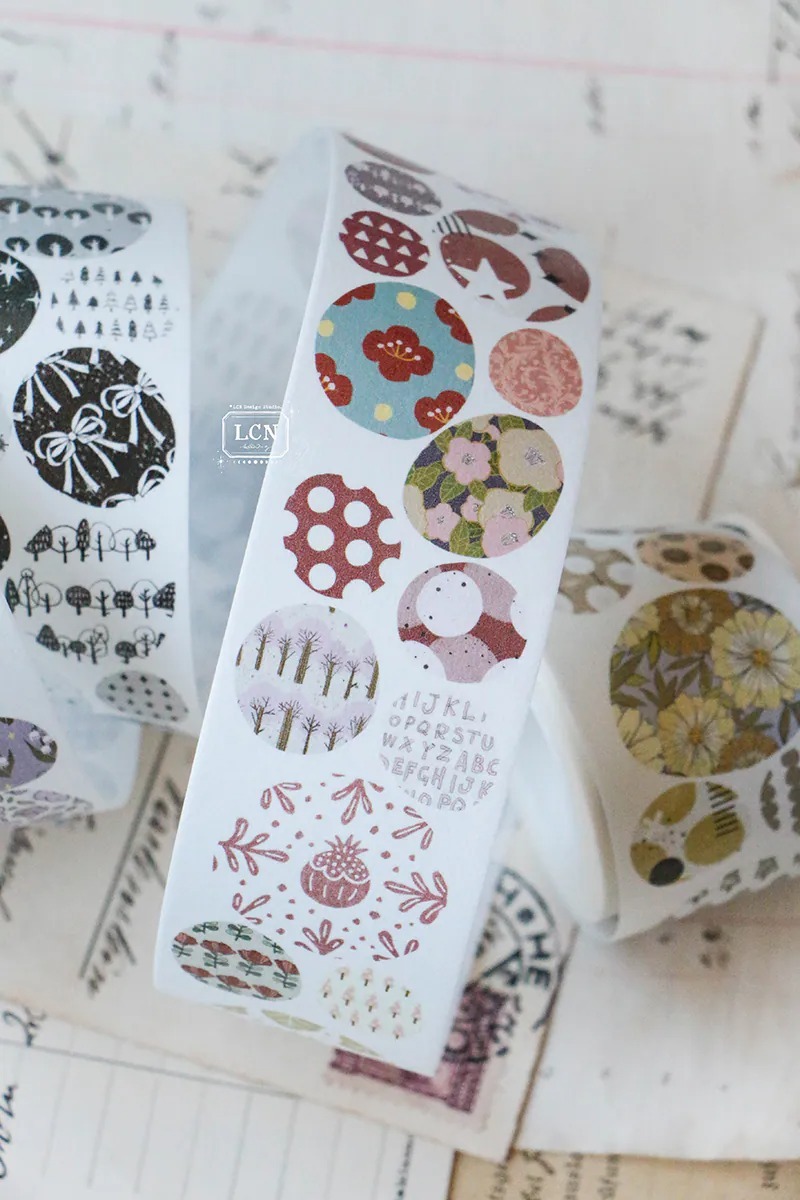 鵝卵石 和紙貼紙卷／PET膠帶貼紙卷｜吉LCN