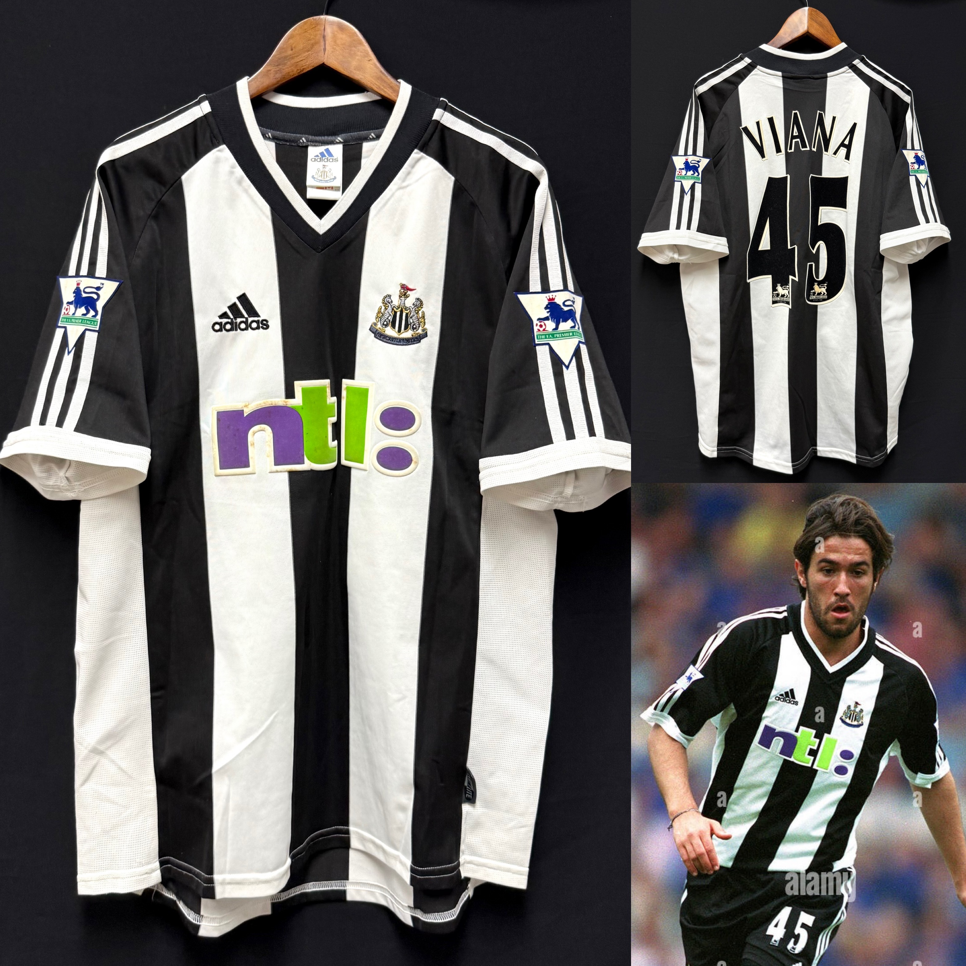 紐卡素 2001-2002 Adidas 主場球衣 #45 VIANA