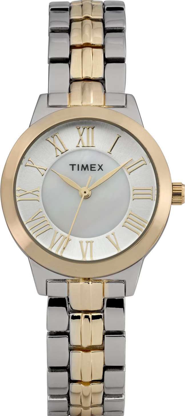 萬年鐘錶 - TIMEX 天美時  Main Street 羅馬時標優雅氣質不鏽鋼錶帶女錶 TW2Y38300 錶徑30MM