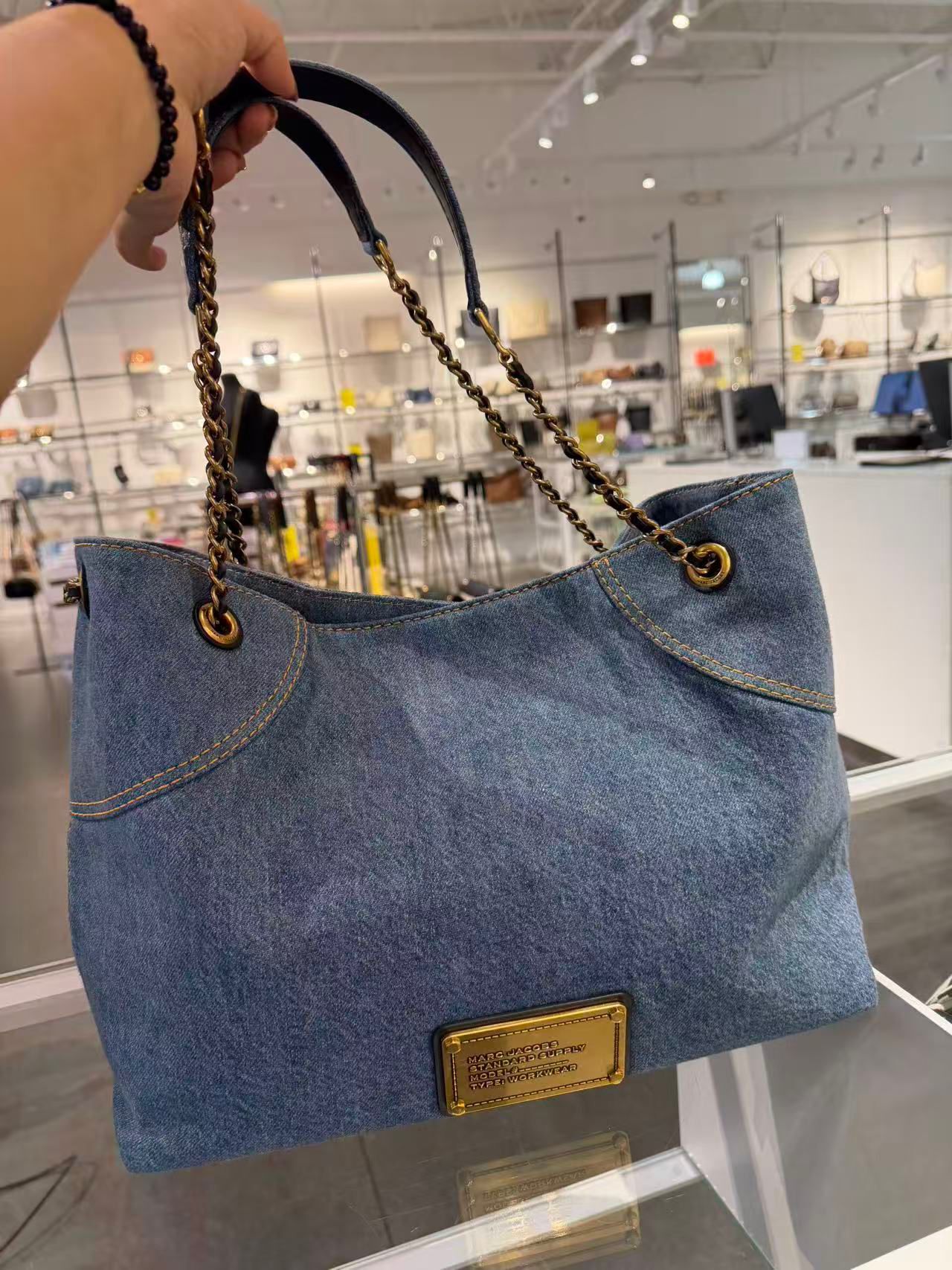 【直播】MARC JACOBS LL1124601 牛仔單肩袋