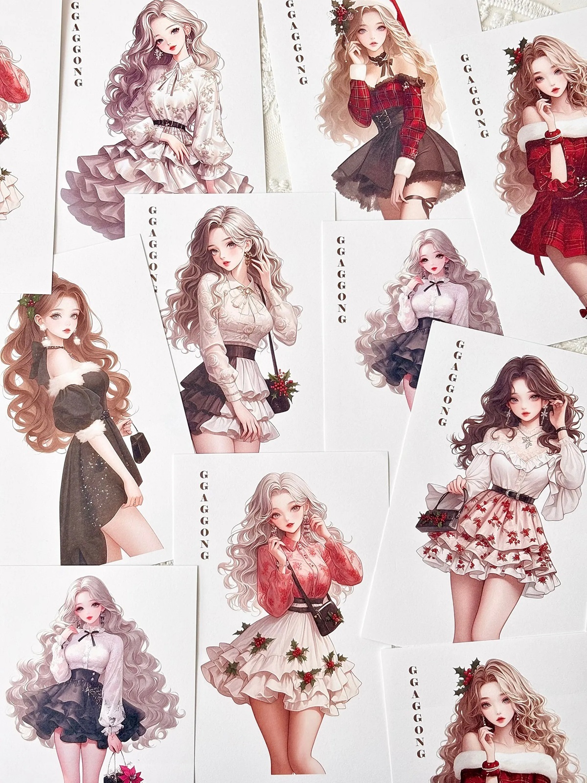 韓國 ggaggong．特別版 聖誕女孩 模造紙貼紙包