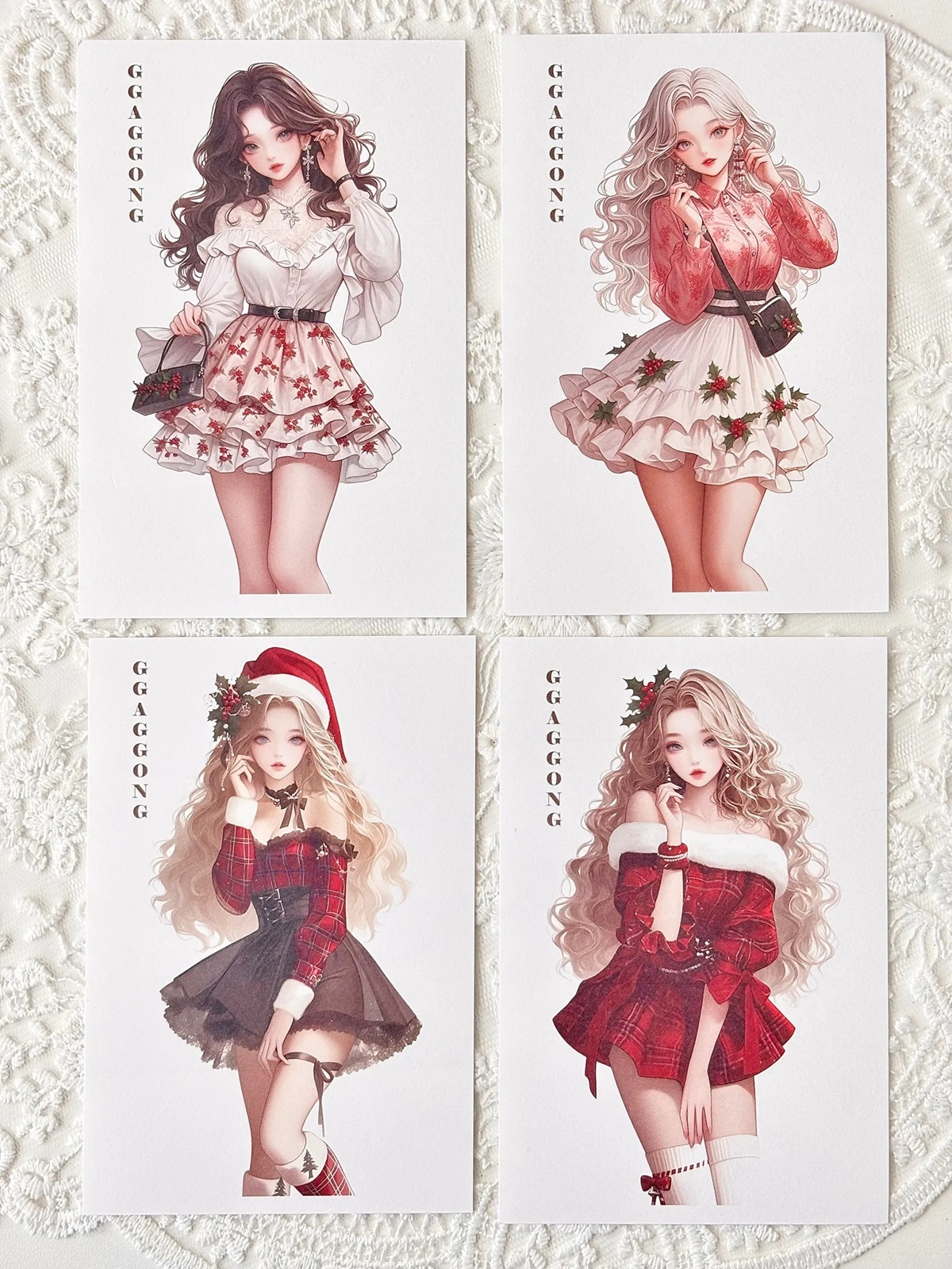 韓國 ggaggong．特別版 聖誕女孩 模造紙貼紙包