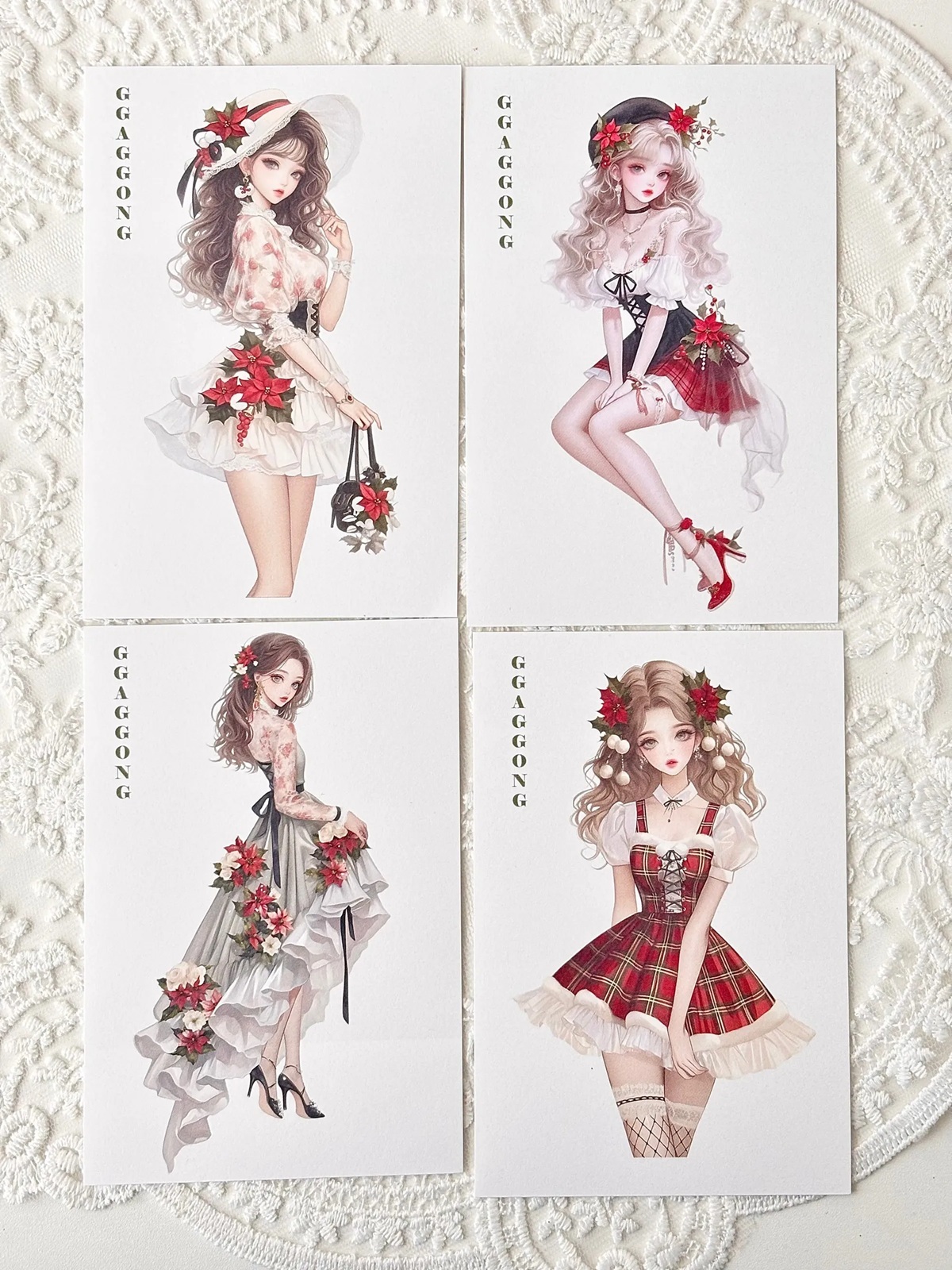 韓國 ggaggong．聖誕女孩 模造紙貼紙包