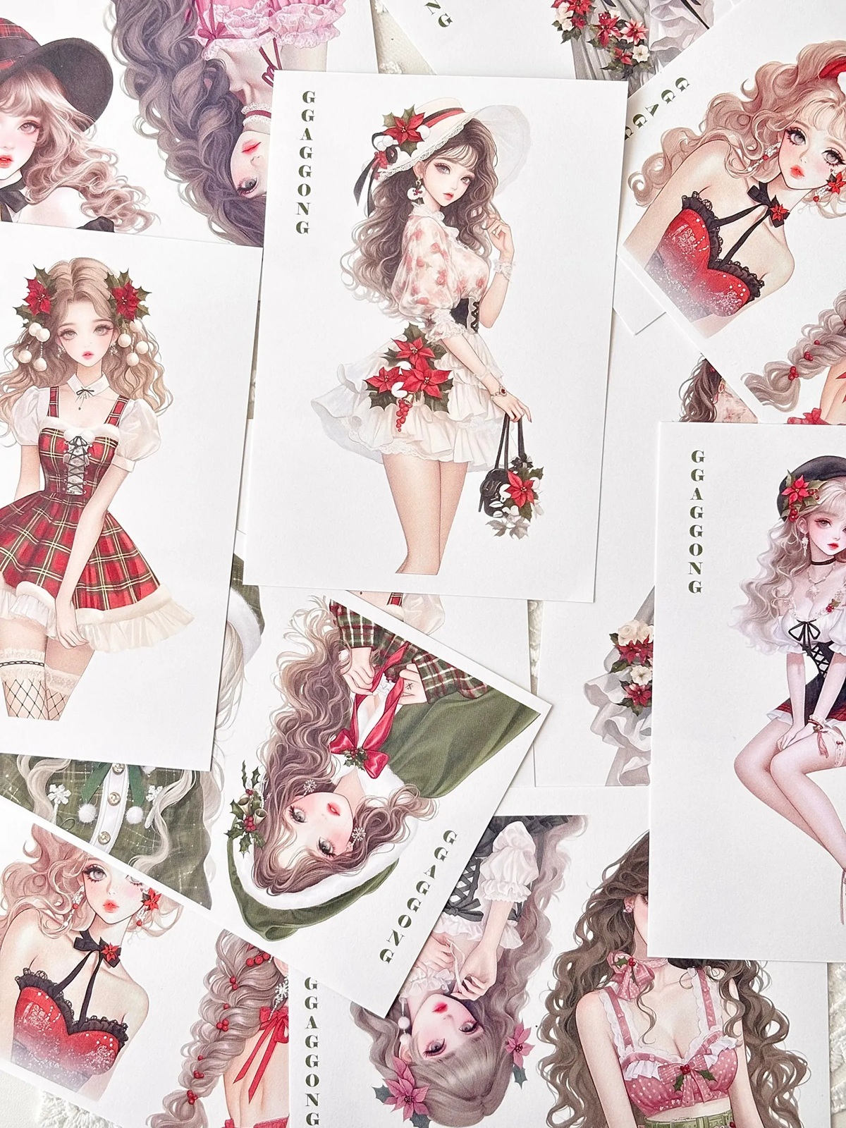 韓國 ggaggong．聖誕女孩 模造紙貼紙包