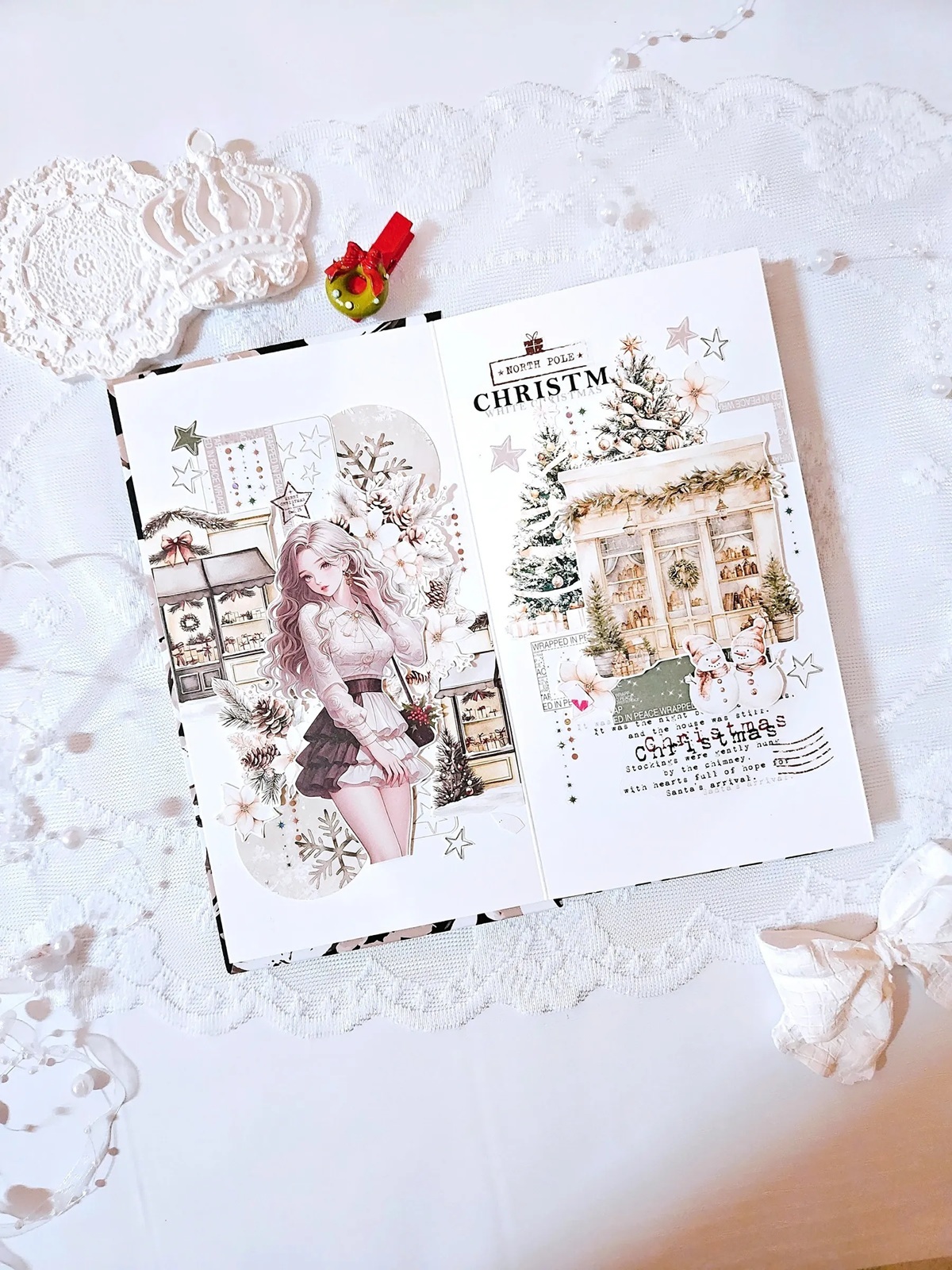 韓國 ggaggong．聖誕商店屋 模造紙貼紙包