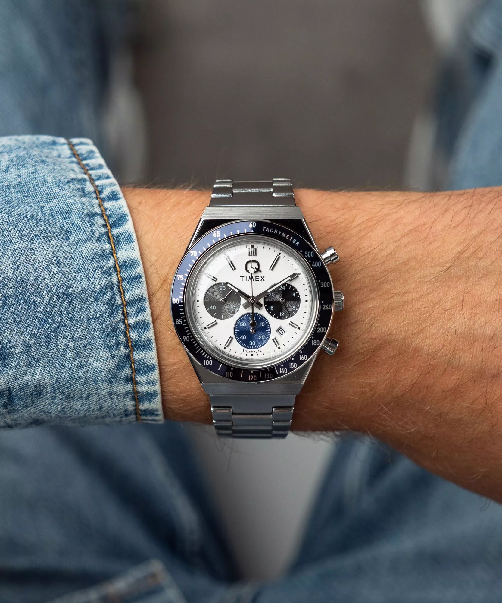 萬年鐘錶 - TIMEX 天美時   Q-Timex  歐洲賽道經典精緻呈現三眼計時男錶  TW2Y36200   timex Q  錶徑40MM