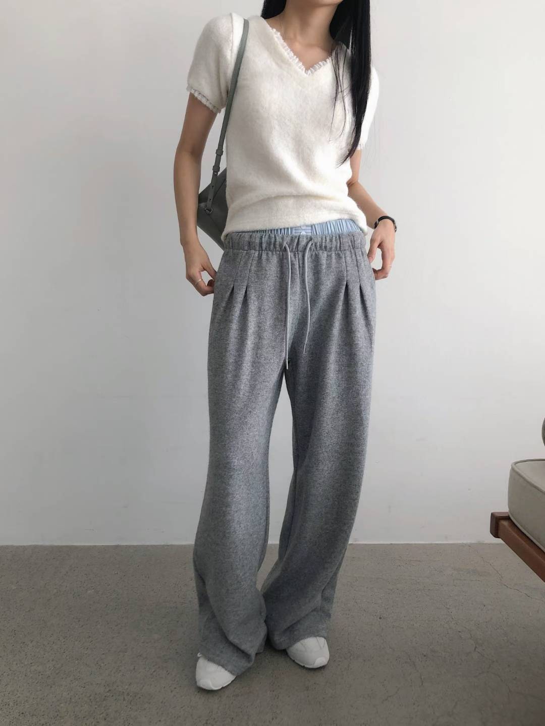 鬆緊雙層褲頭休閒厚棉褲