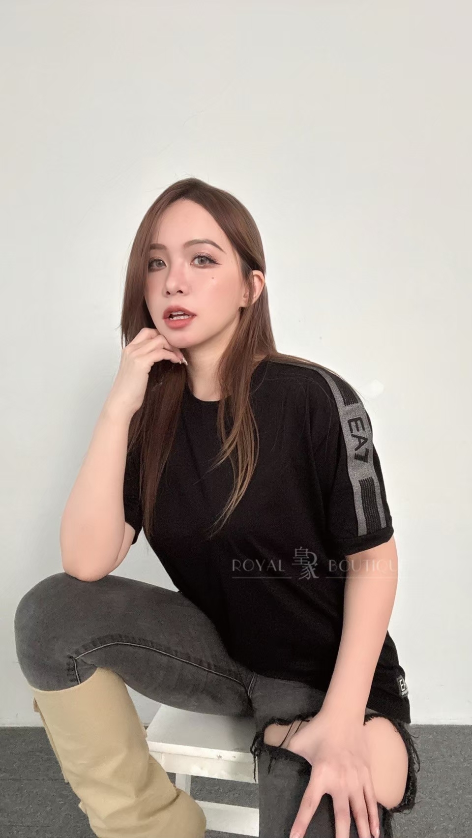 Emporio Armani 肩袖織帶串標EA7短T