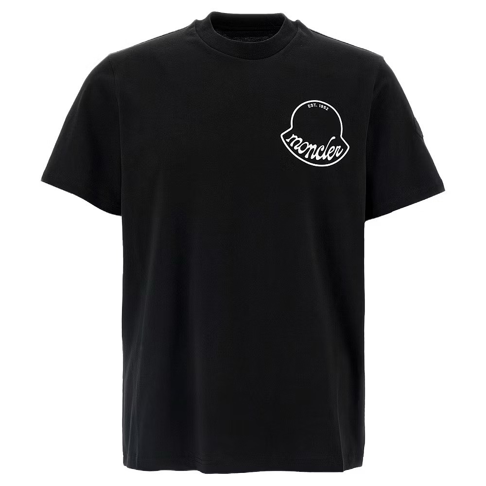 MONCLER 蒙口左胸美式草寫鈴鐺LOGO短T