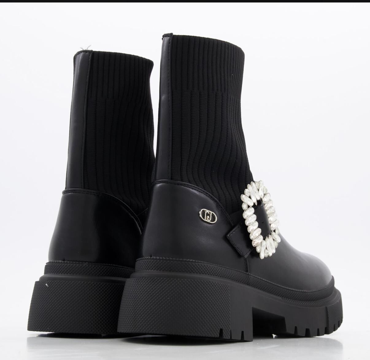 英國代購 (獨立訂單)-LIU JO Milano Black Embellished Buckle Boots 🎄🎄香港現貨🎄🎄