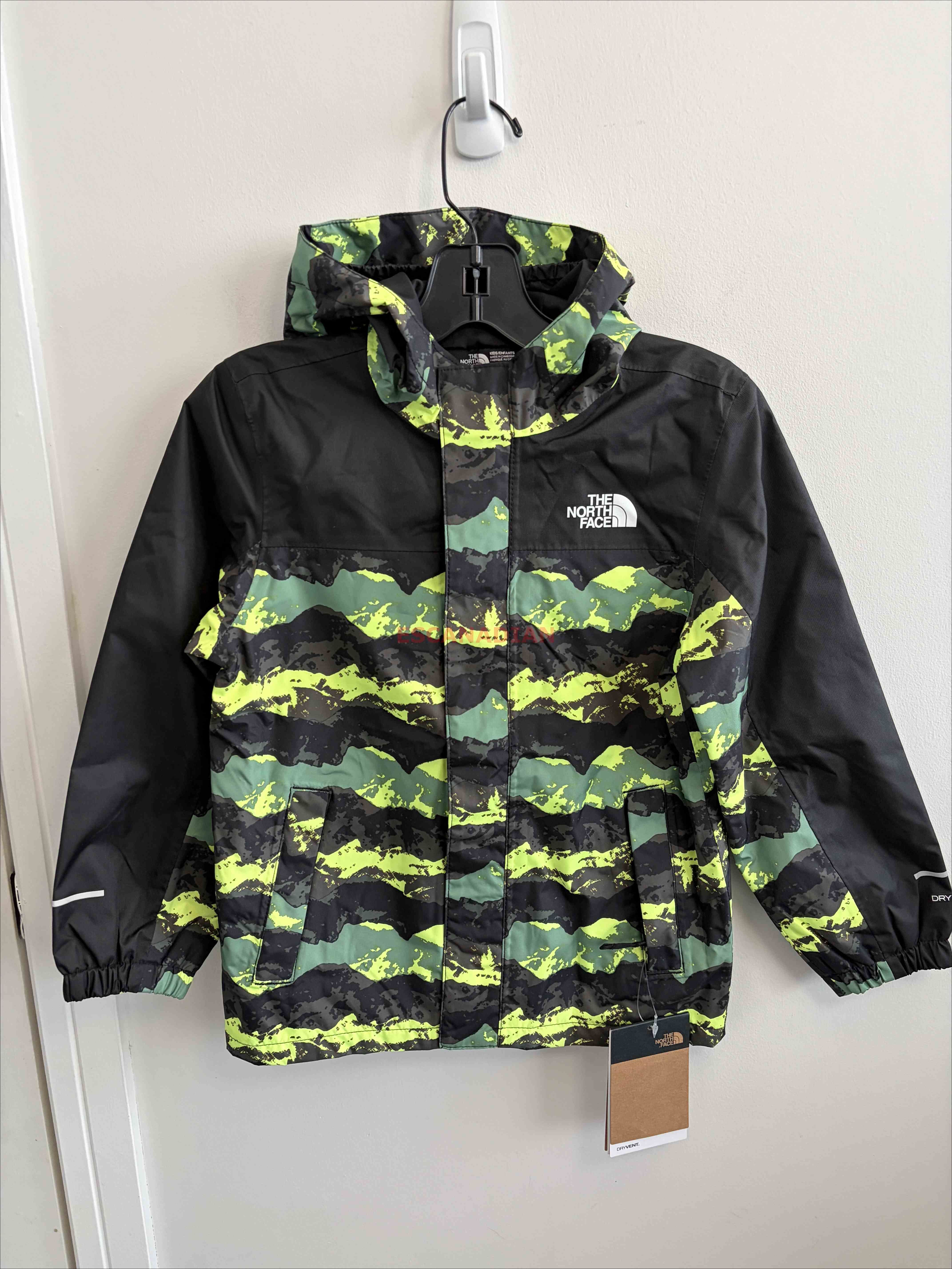 THE NORTH FACE 小童 DRYVENT系列 反光 防潑水 連帽 內裡網眼 風衣外套