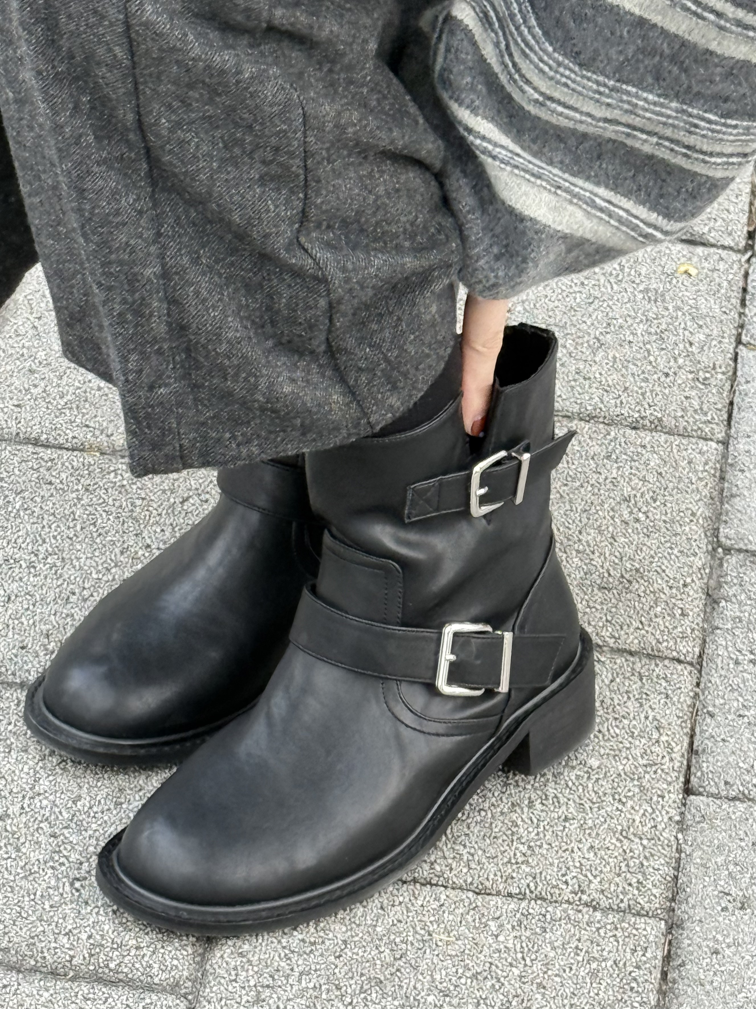 質感有3千的腳踝打褶中短靴/1色多碼