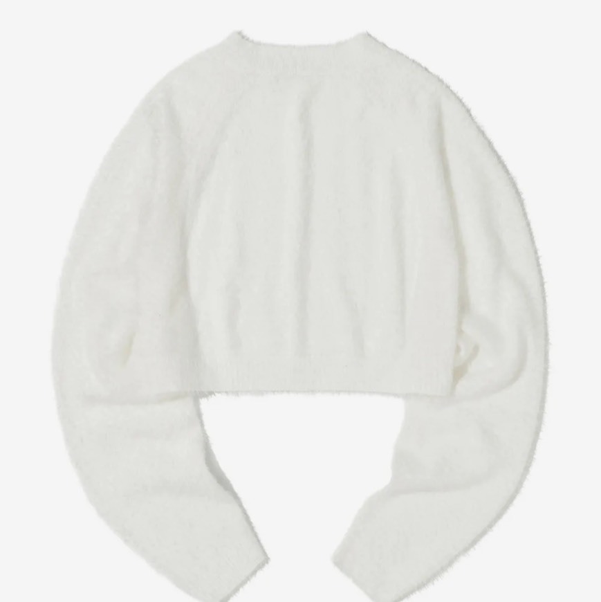 <黑五特價> Urbantype 短版絨毛針織衫 米白