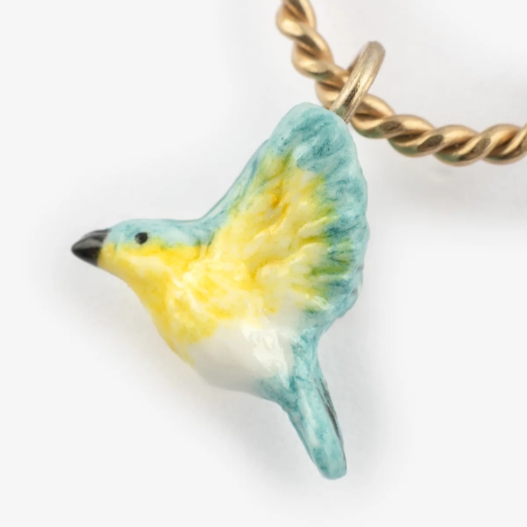 藍鶯耳環迷你圈型耳環-單只