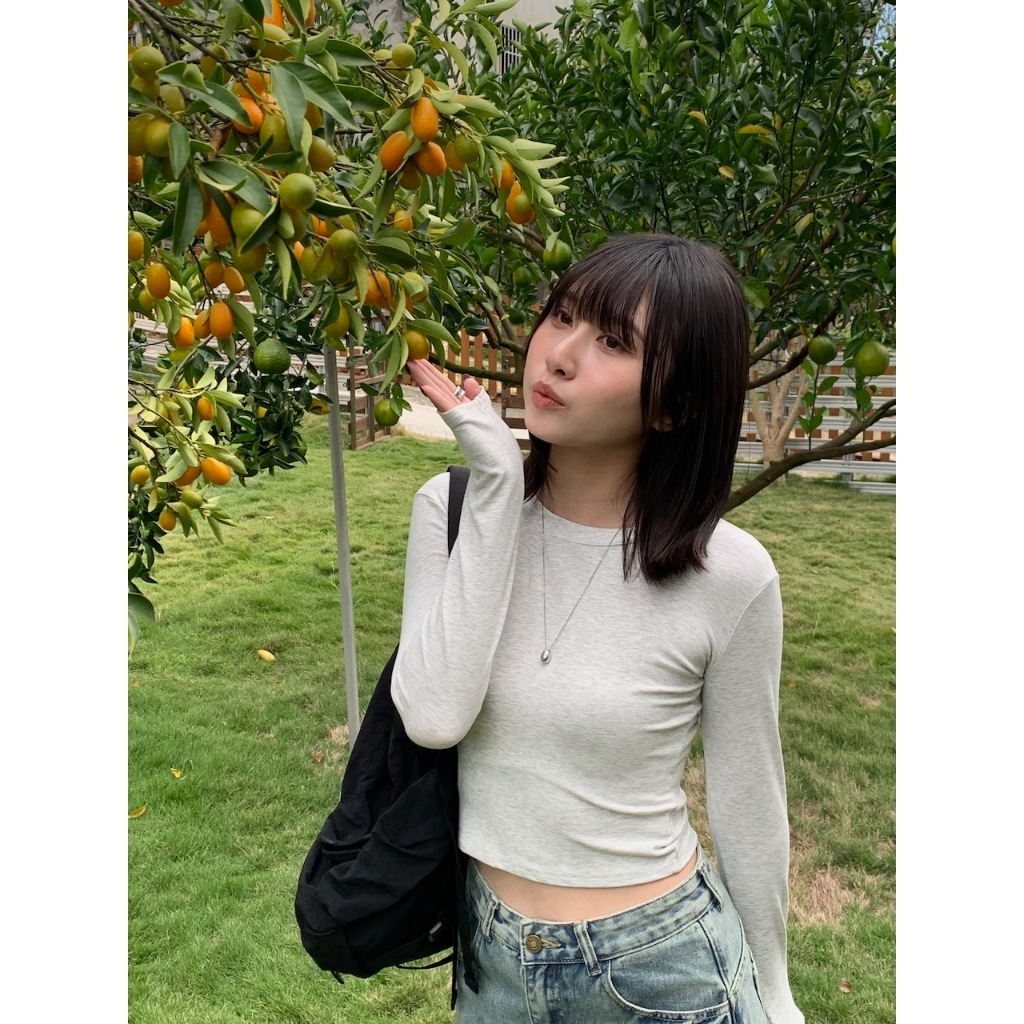 現貨【imfine】墜入冬戀 短版打底素色上衣 #9751