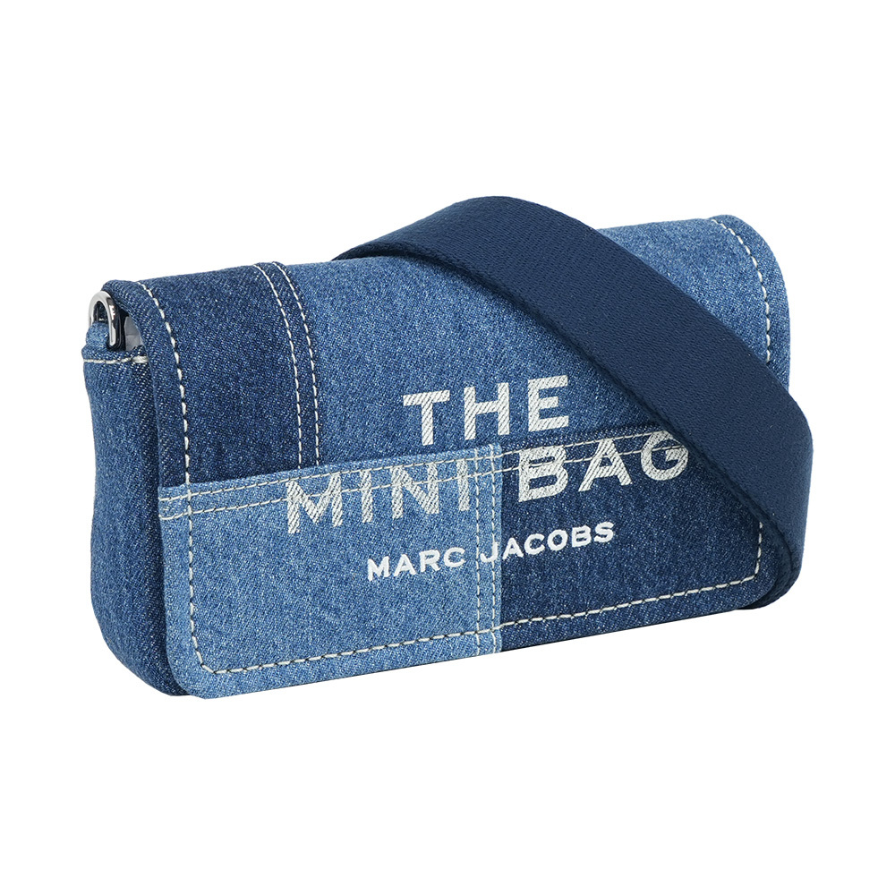 【Marc Jacobs】The Denim 棉質牛仔迷你翻蓋包(藍色)