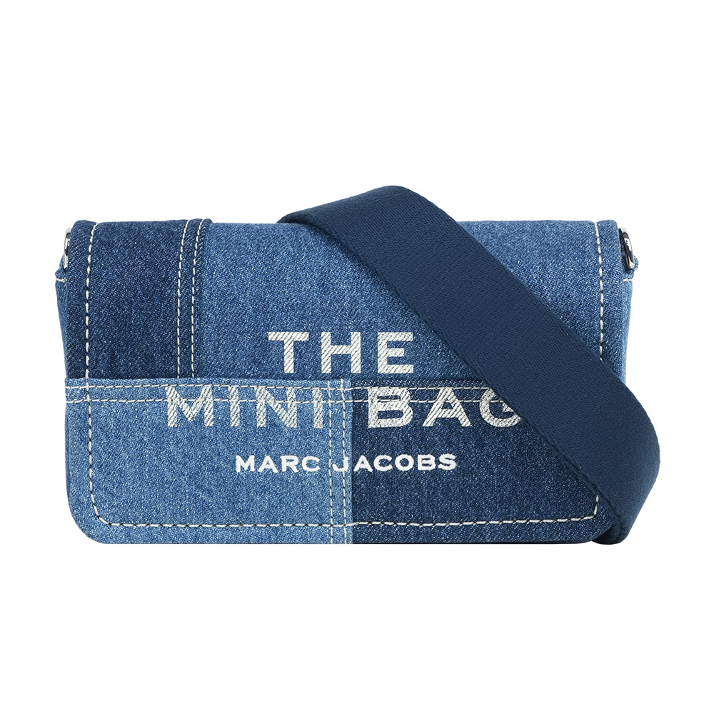 【Marc Jacobs】The Denim 棉質牛仔迷你翻蓋包(藍色)