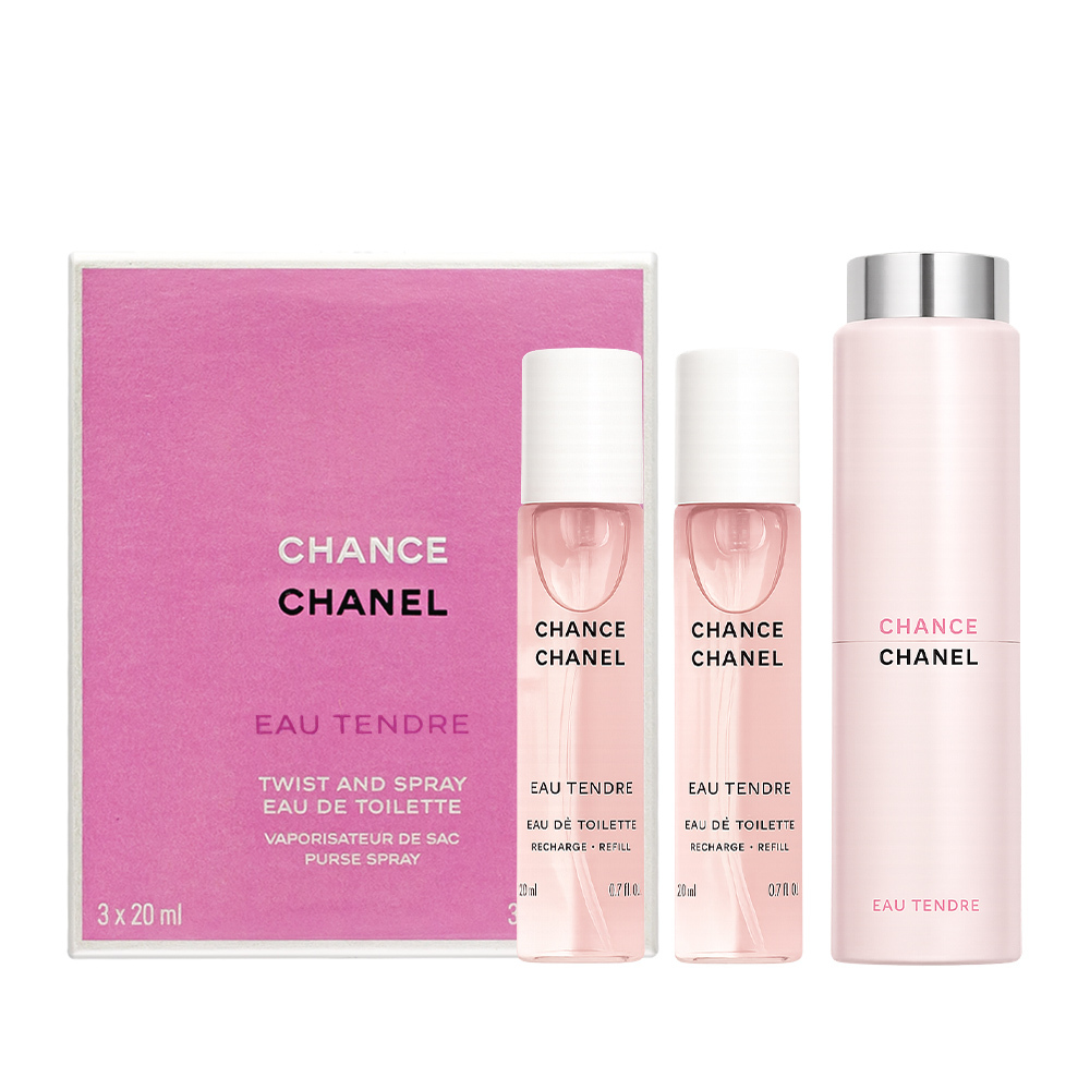 CHANEL 香奈兒 CHANCE 淡香水 綠色氣息版/粉紅甜蜜版 (20mlX3) EDT-國際航空版