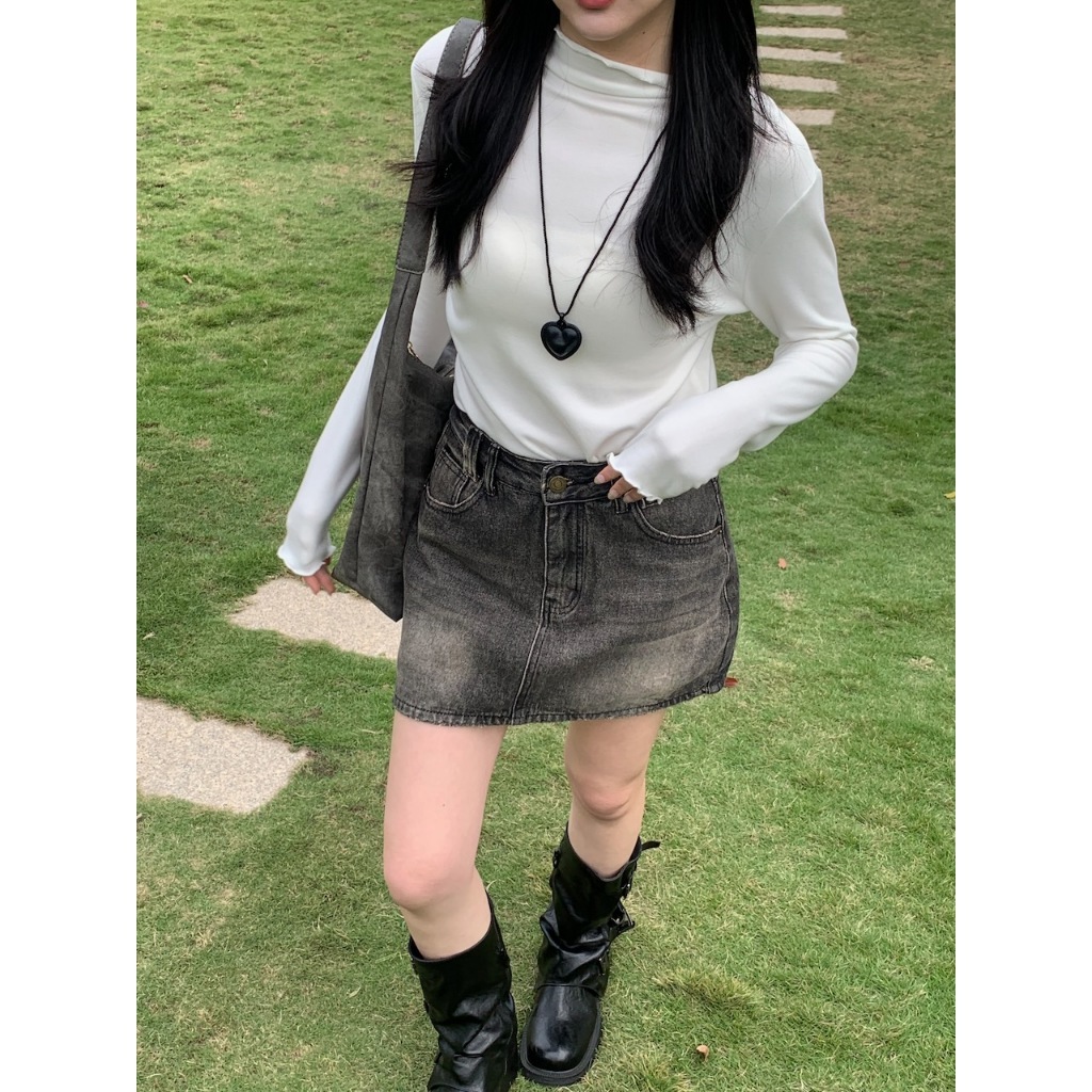 【imfine】捲入你心 小高領木耳邊素T #9840