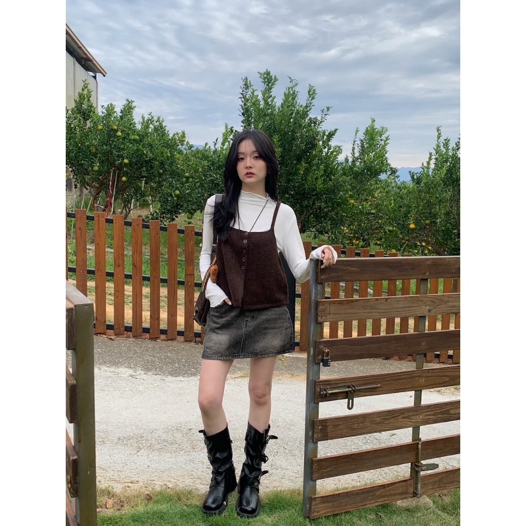 【imfine】捲入你心 小高領木耳邊素T #9840