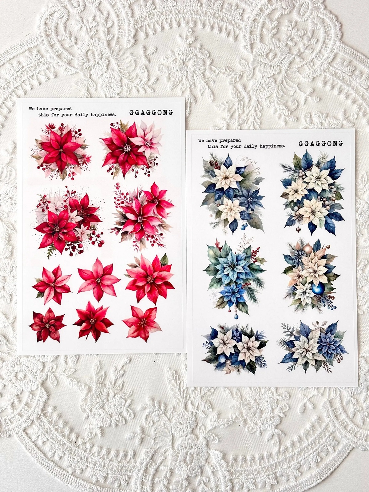 韓國 ggaggong．聖誕紅 PET貼紙包