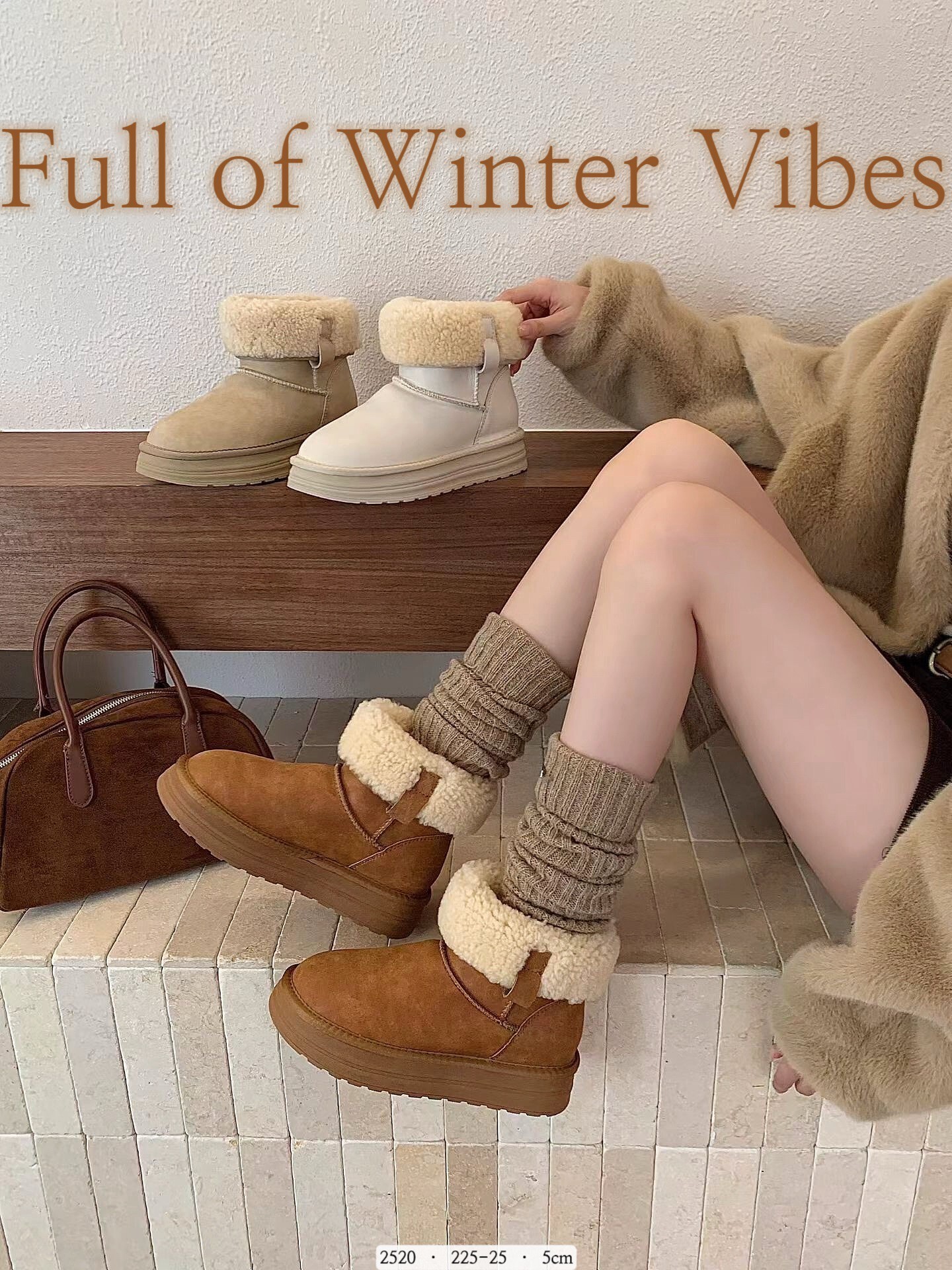 2520 韓國真皮羊毛兩穿翻毛厚底雪靴