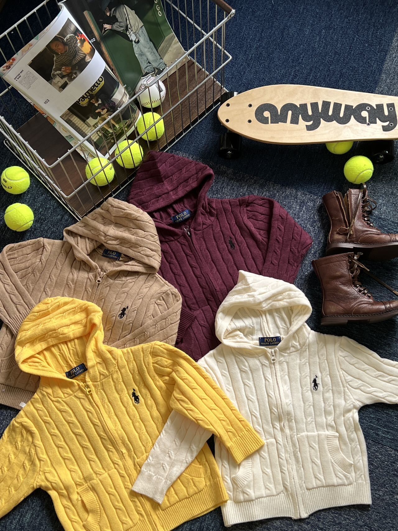 🐎𝐏𝐨𝐥𝐨 𝐑𝐚𝐥𝐩𝐡 𝐋𝐚𝐮𝐫𝐞𝐧 麻花針織連帽拉鍊外套 親子裝  斷碼