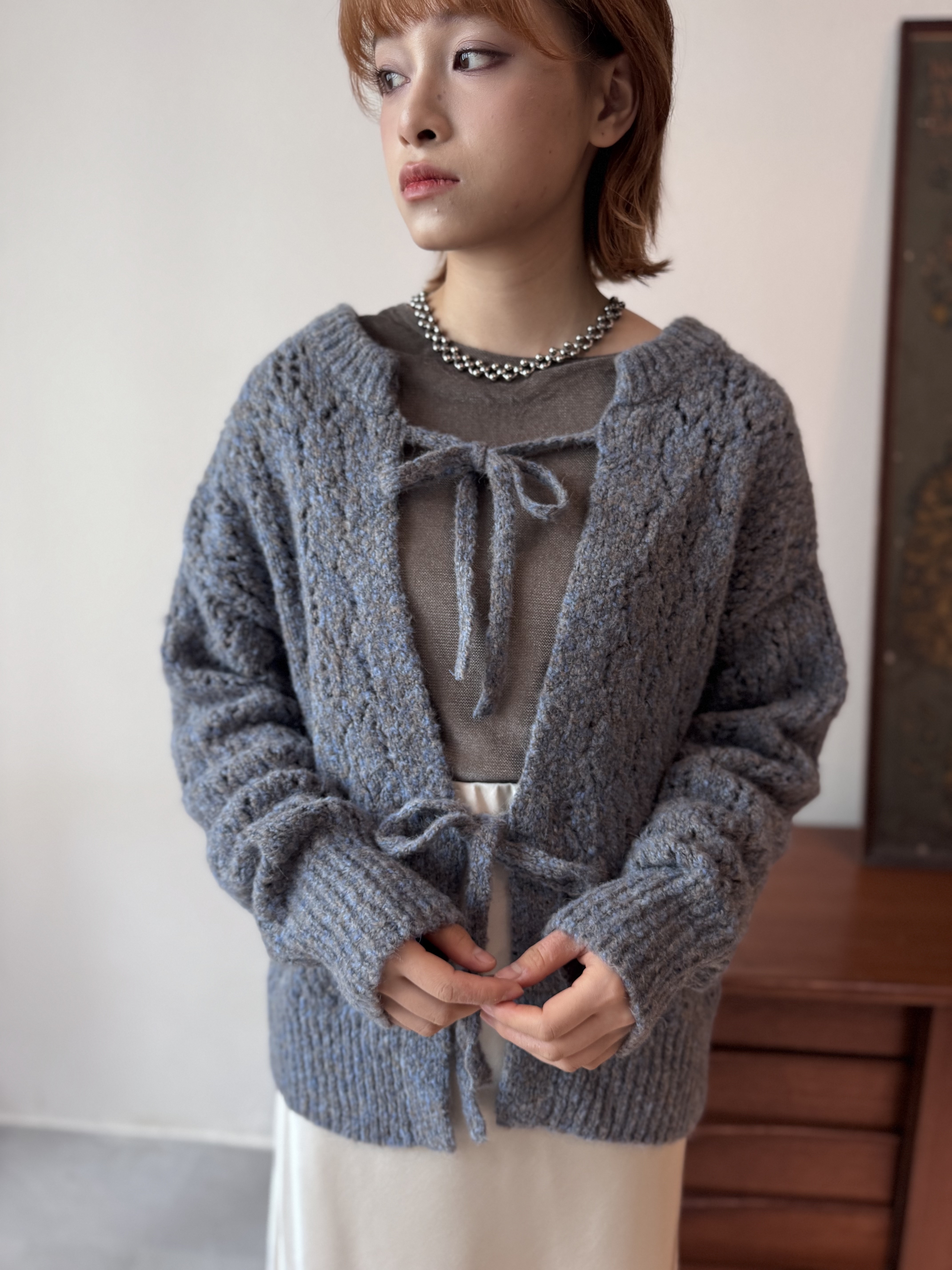 2way~軟棉棉縷空混色針織上衣 - SW53886