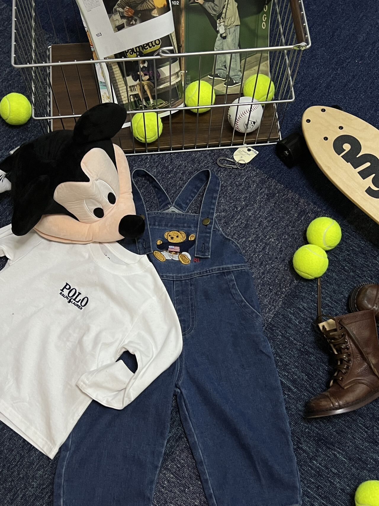 🐎𝐏𝐨𝐥𝐨 𝐑𝐚𝐥𝐩𝐡 𝐋𝐚𝐮𝐫𝐞𝐧 小熊牛仔背帶褲