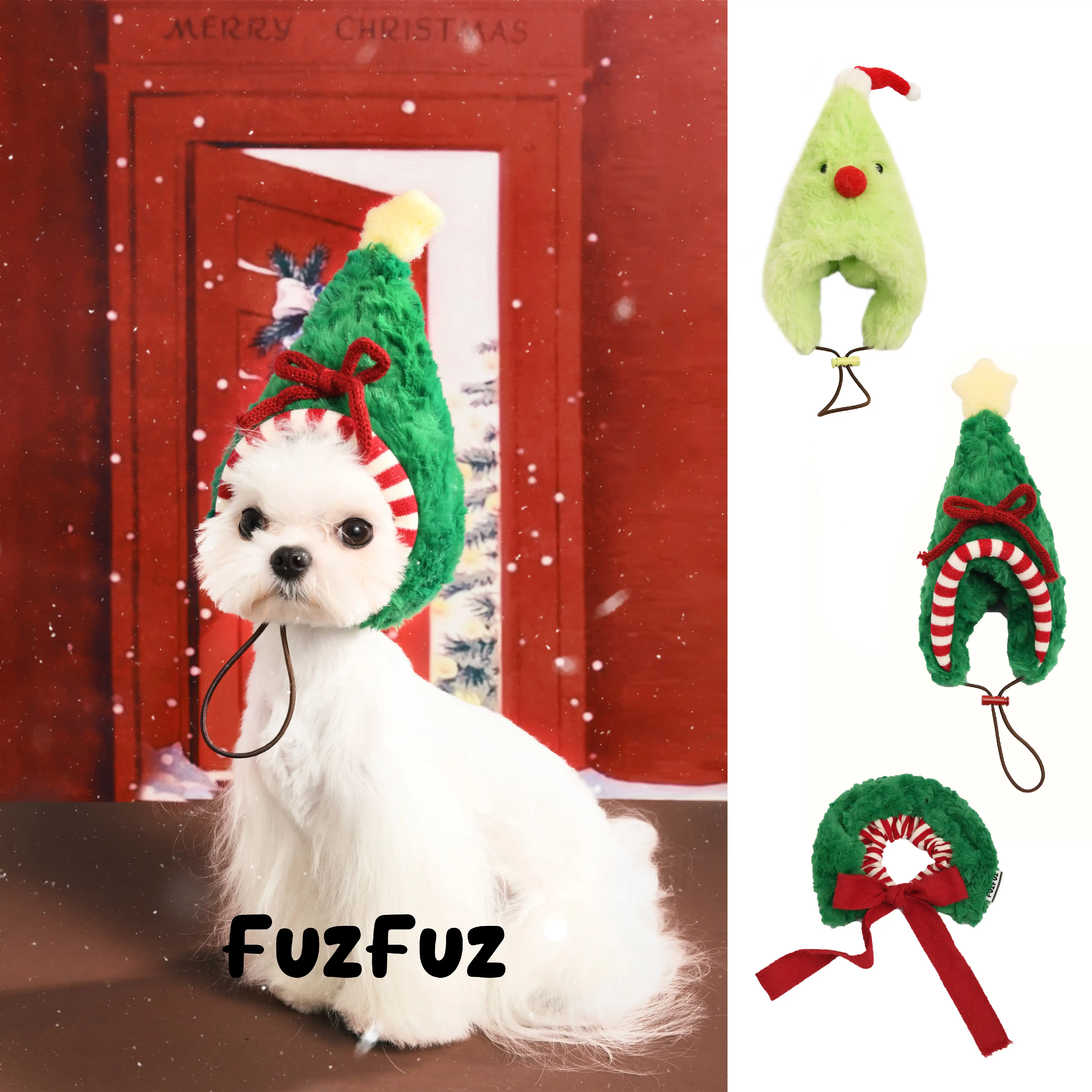 聖誕限定 - FUZFUZ 聖誕樹可愛狗狗帽子