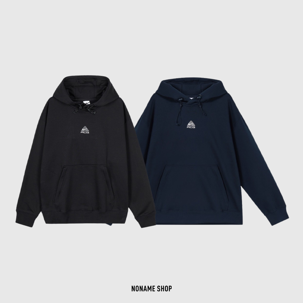 NIKE ACG THERMA-FIT 許光漢 同款 厚磅 刺繡 抽繩 刷毛 帽TEE 黑 /東京藍 (男款)