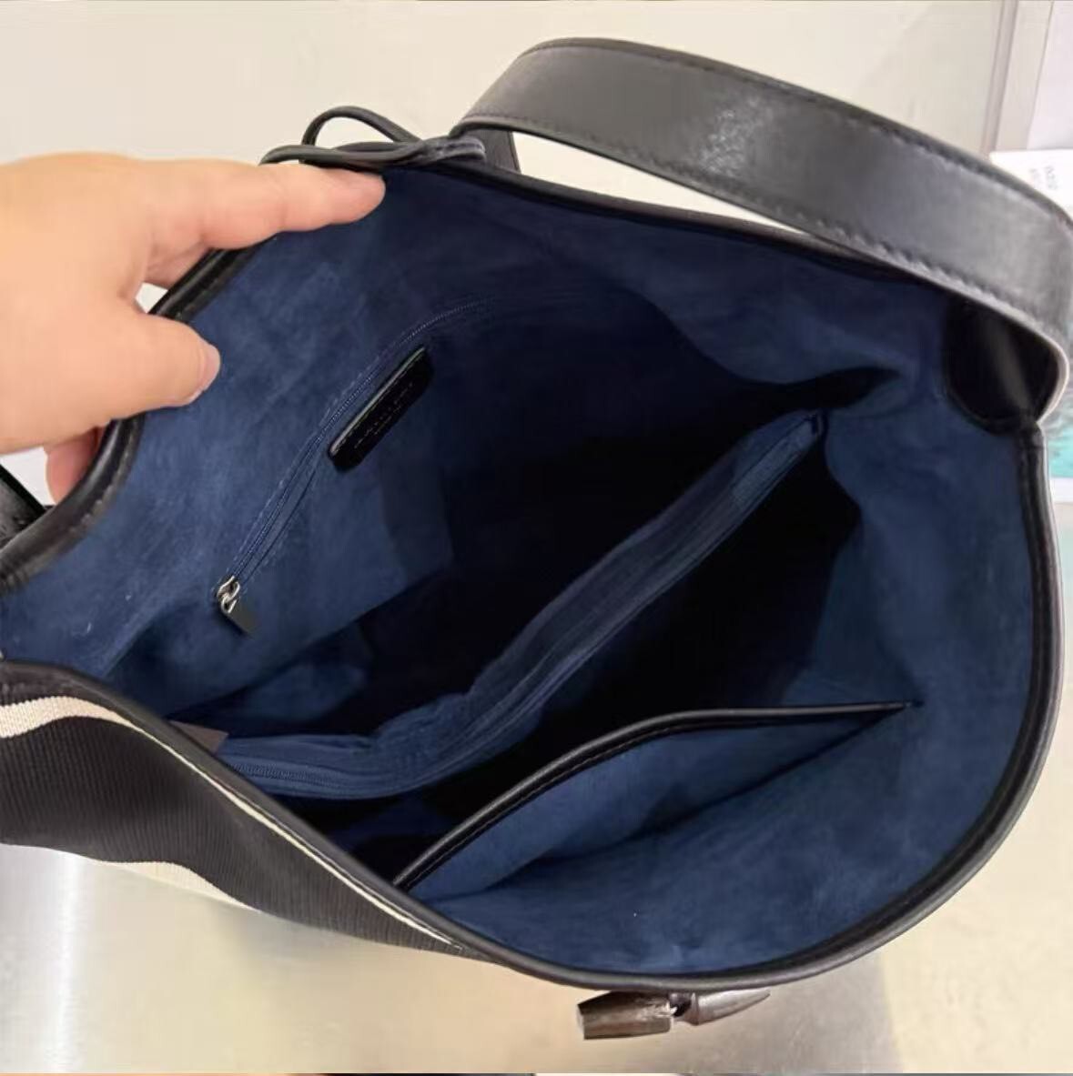 8793【日系黑白條紋帆布托特包】