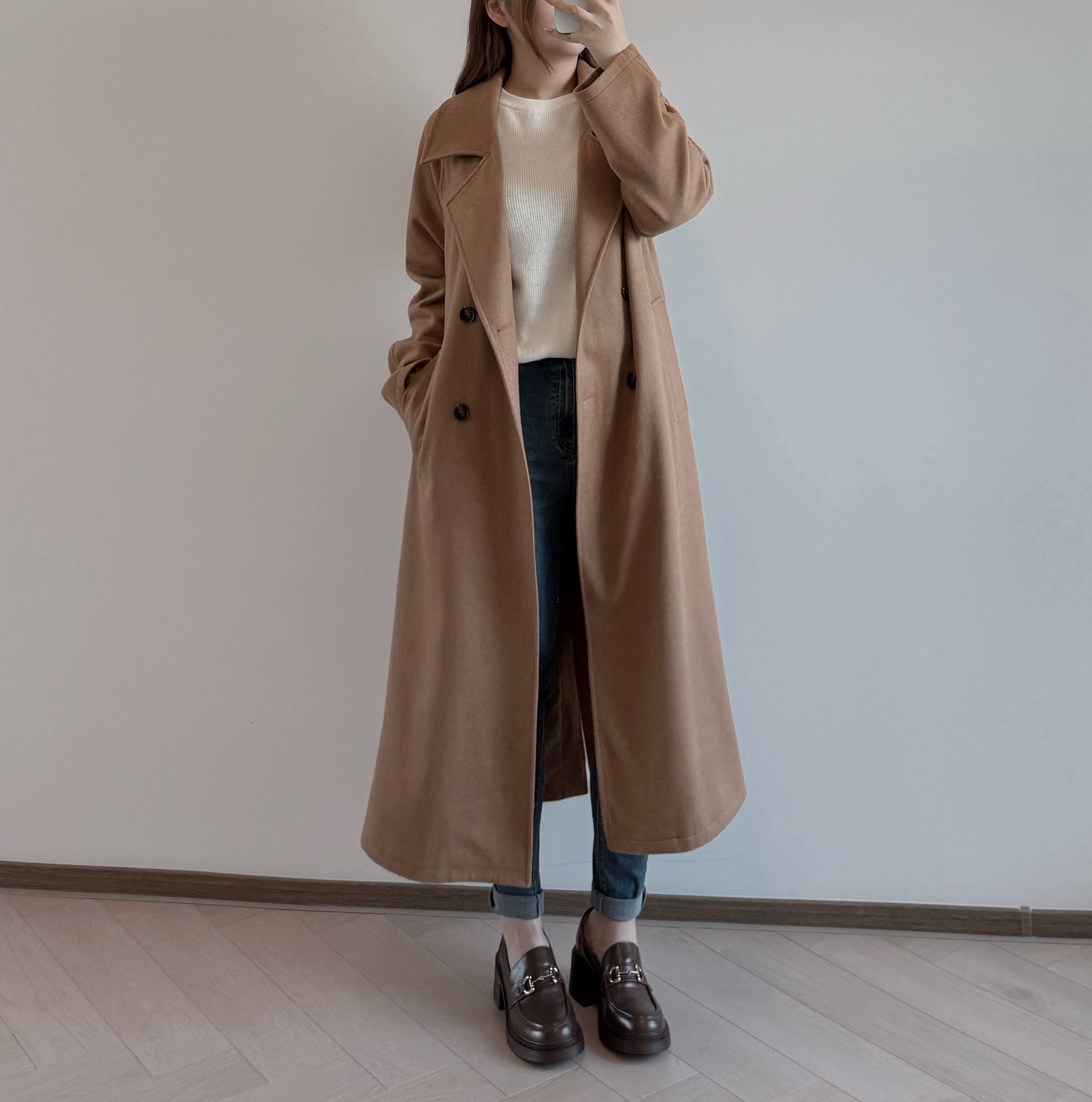 現貨 7330 經典駝色羊毛長款大褸