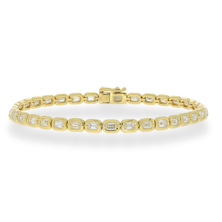 包邊鑲祖母綠切割鑽石渾身手鏈