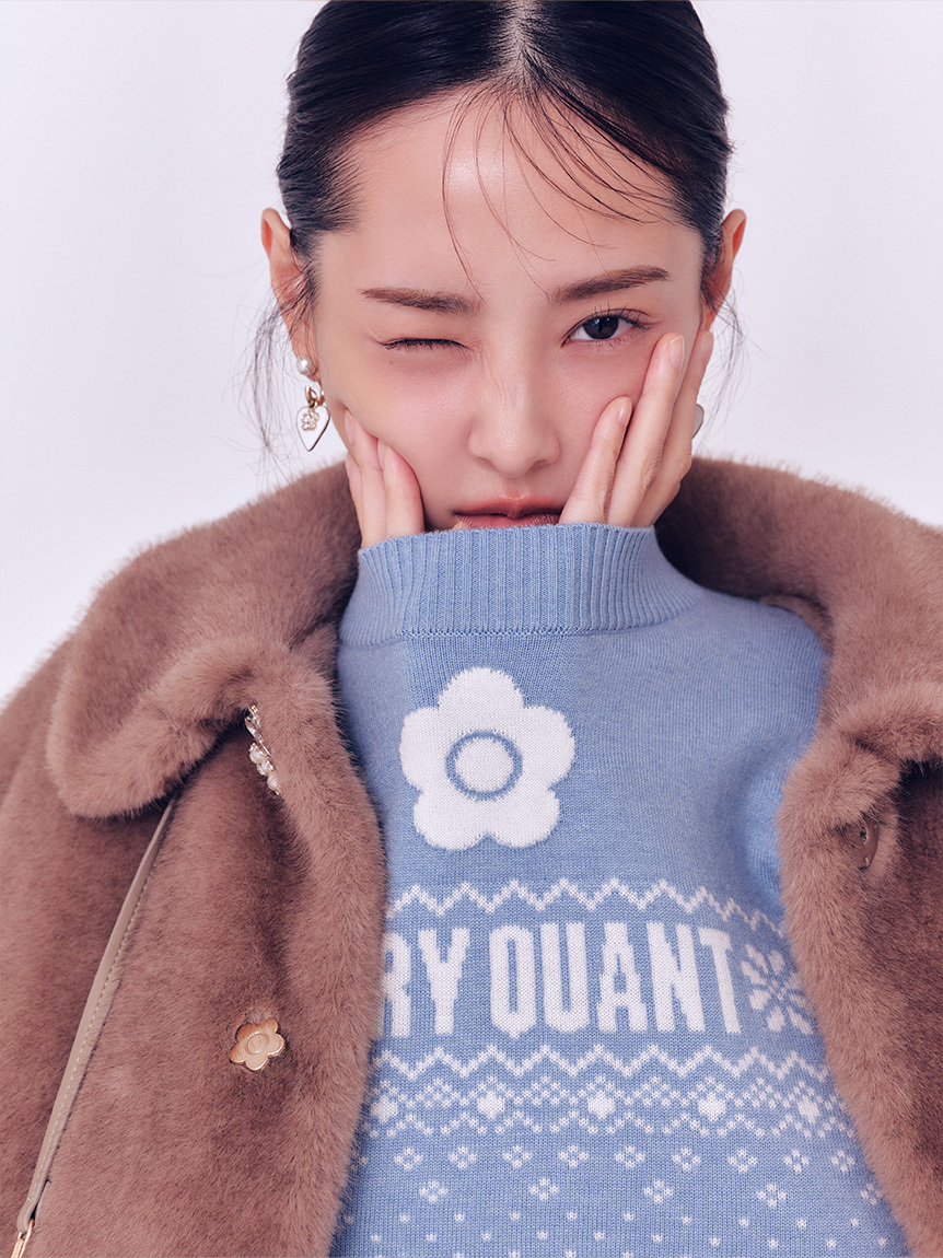 [預購] 折扣 LILY BROWN × MARY QUANT 聯名提花 LOGO 針織衫