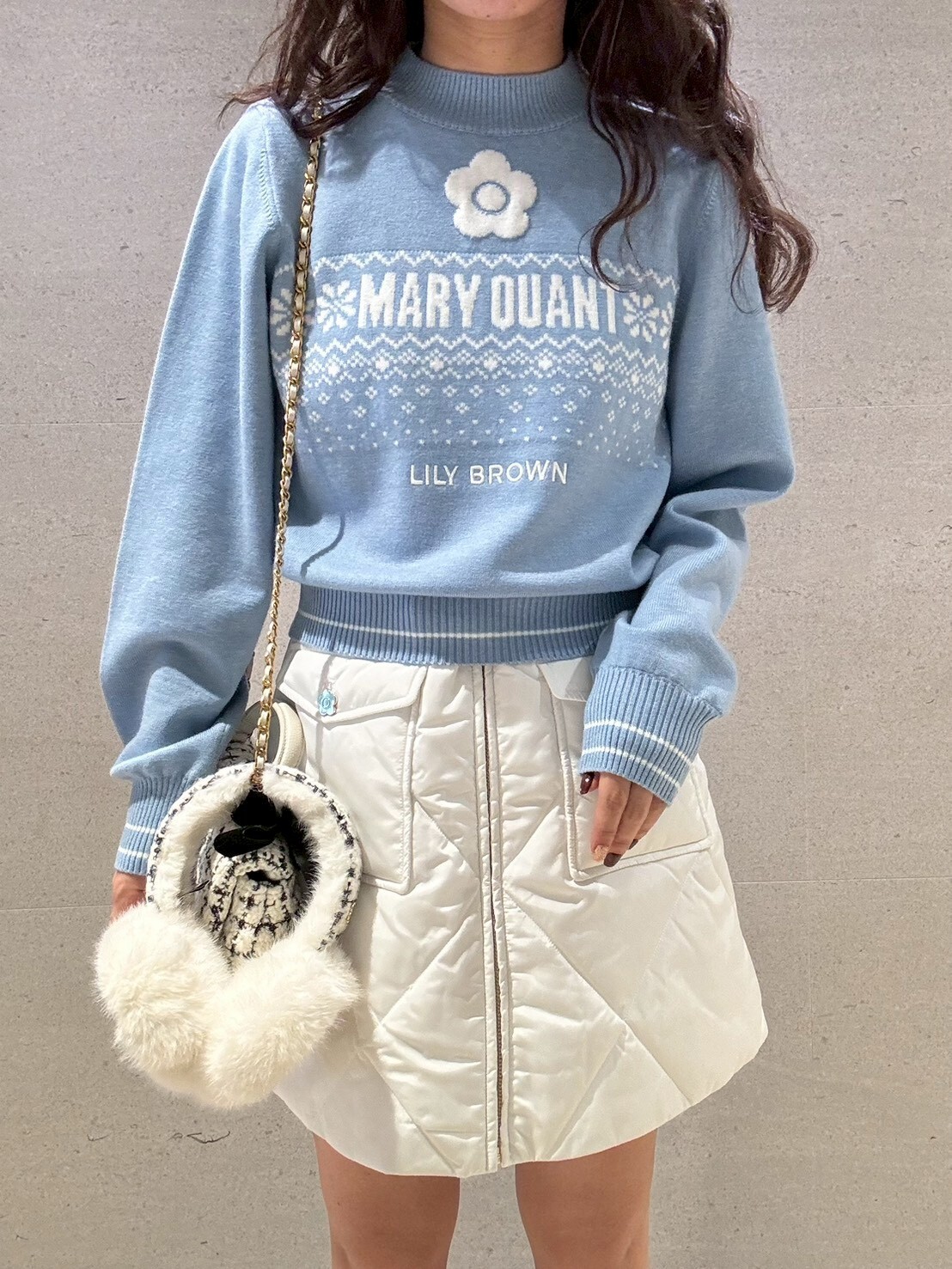 [預購] 折扣 LILY BROWN × MARY QUANT 聯名提花 LOGO 針織衫