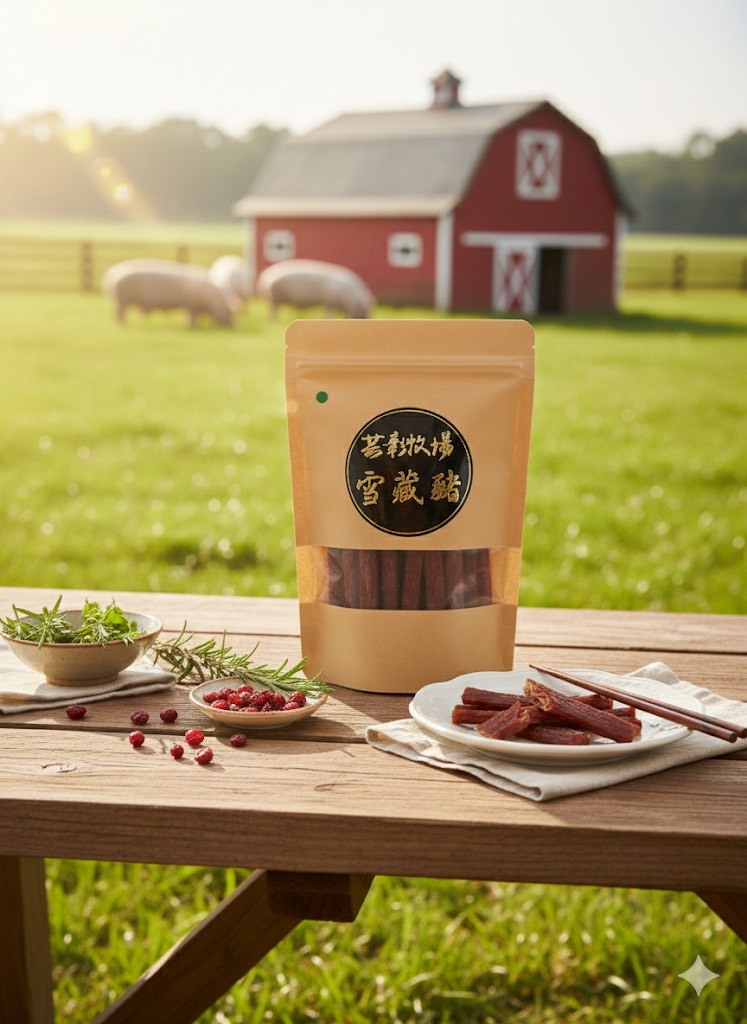 芸彰雪藏豬~蒜味筷子豬肉乾200g/袋