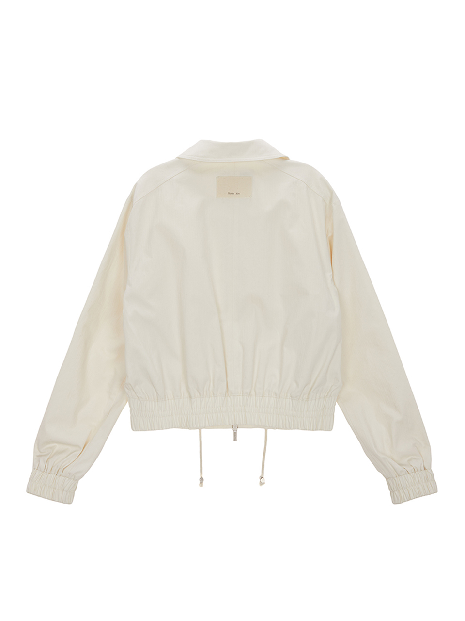 立體抽繩短版夾克 象牙白