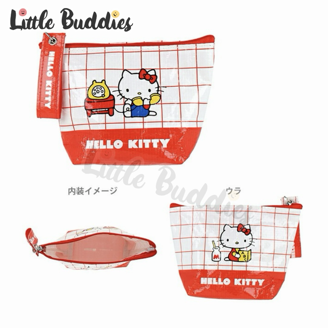 日本 Sanrio 防水編織袋系列 - 拉鏈化妝袋