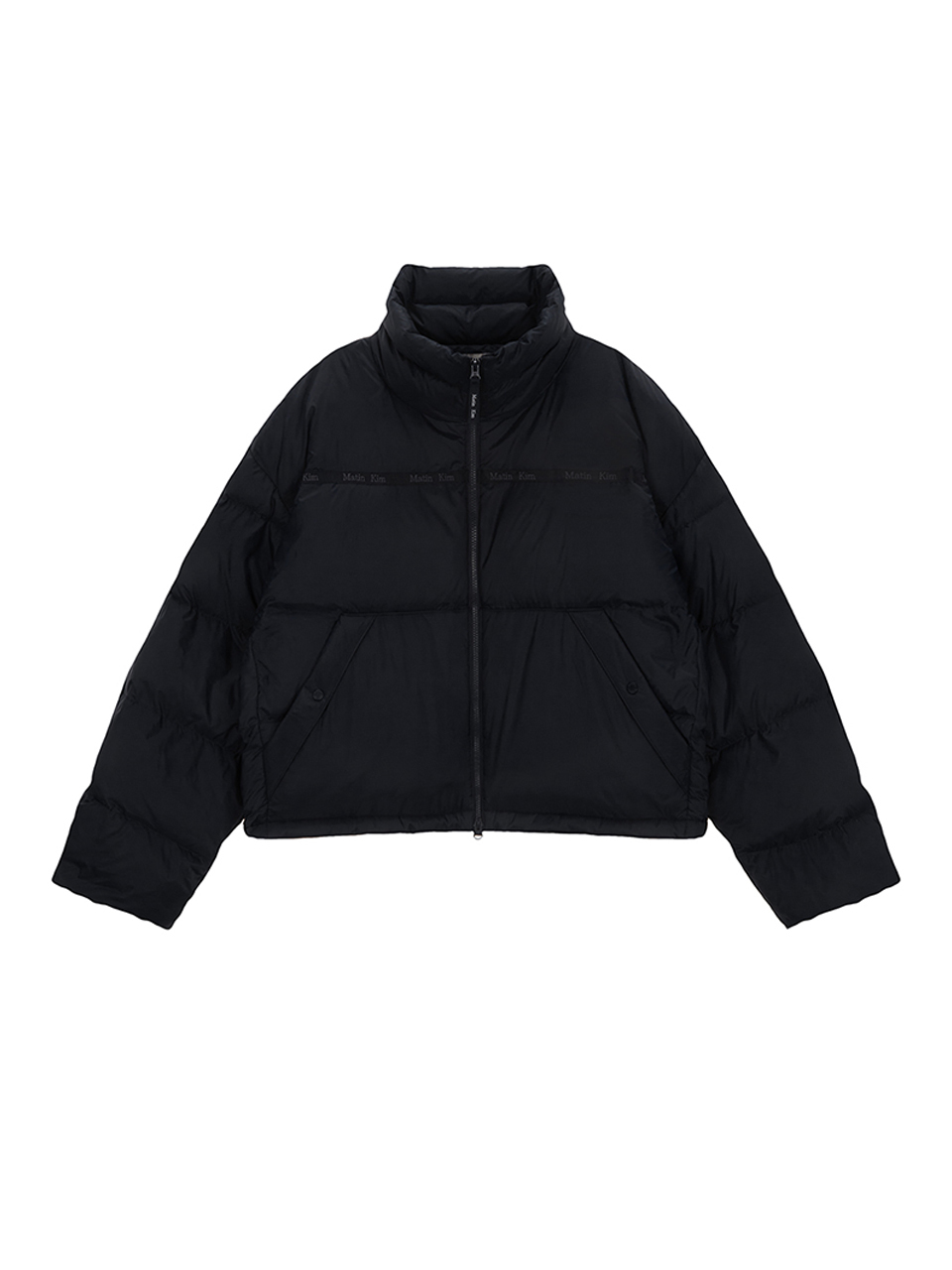 LOGO織帶羽絨外套男款 海軍藍