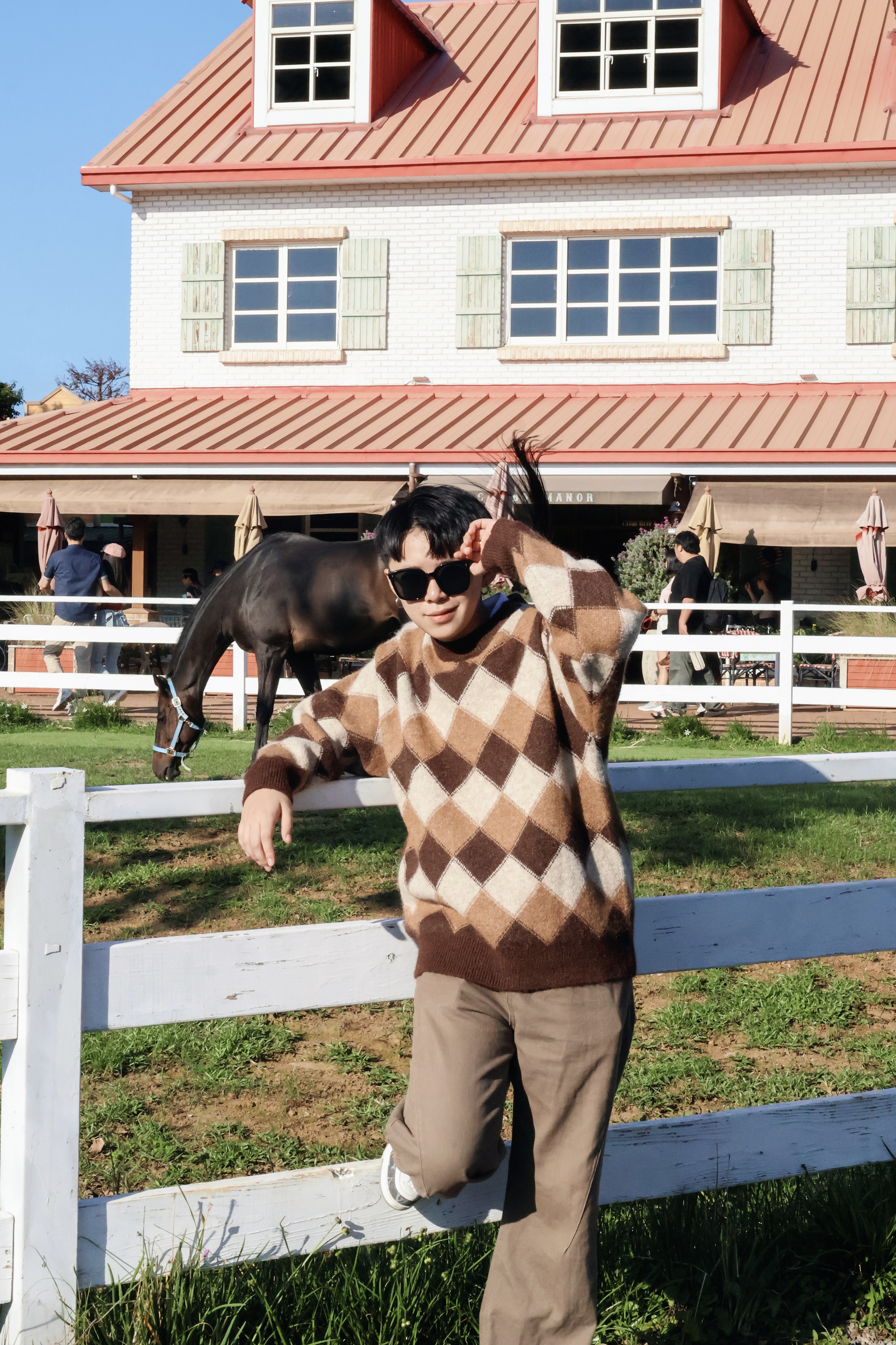 復古秋冬菱格情侶毛衣🍂