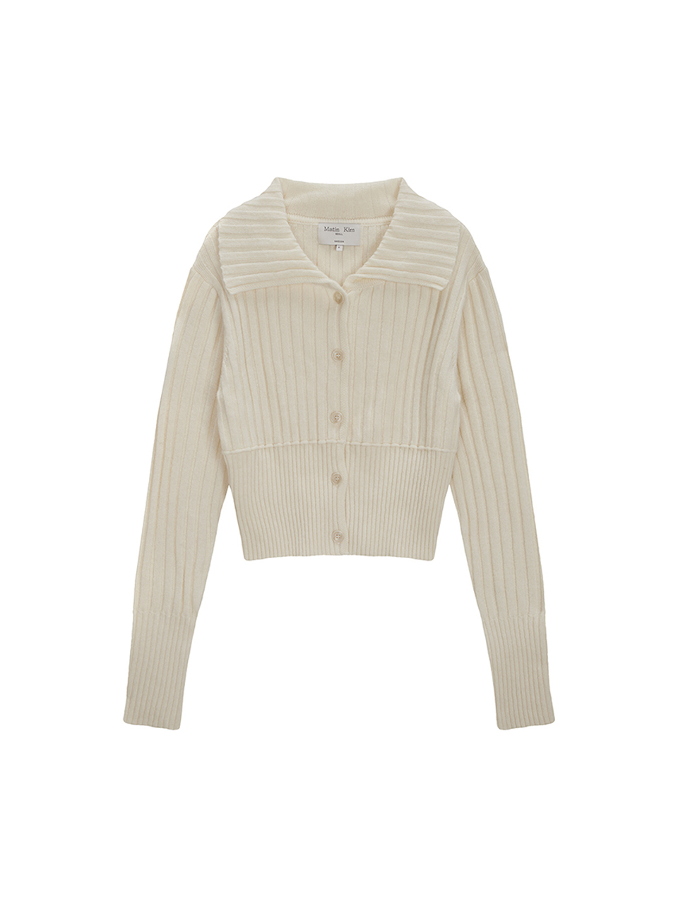 短版鈕扣針織上衣 象牙白