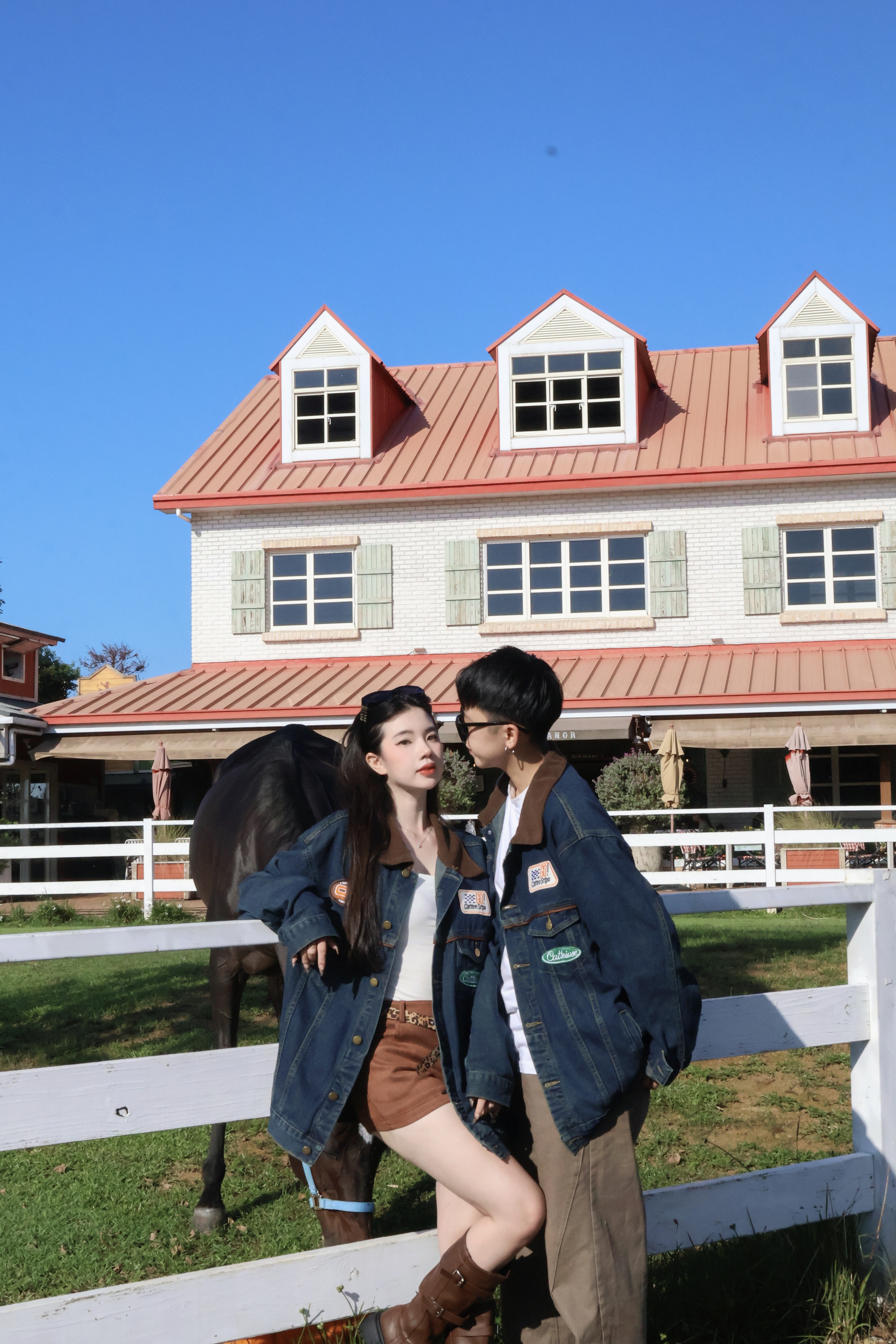 美式復古拼接牛仔外套🍁