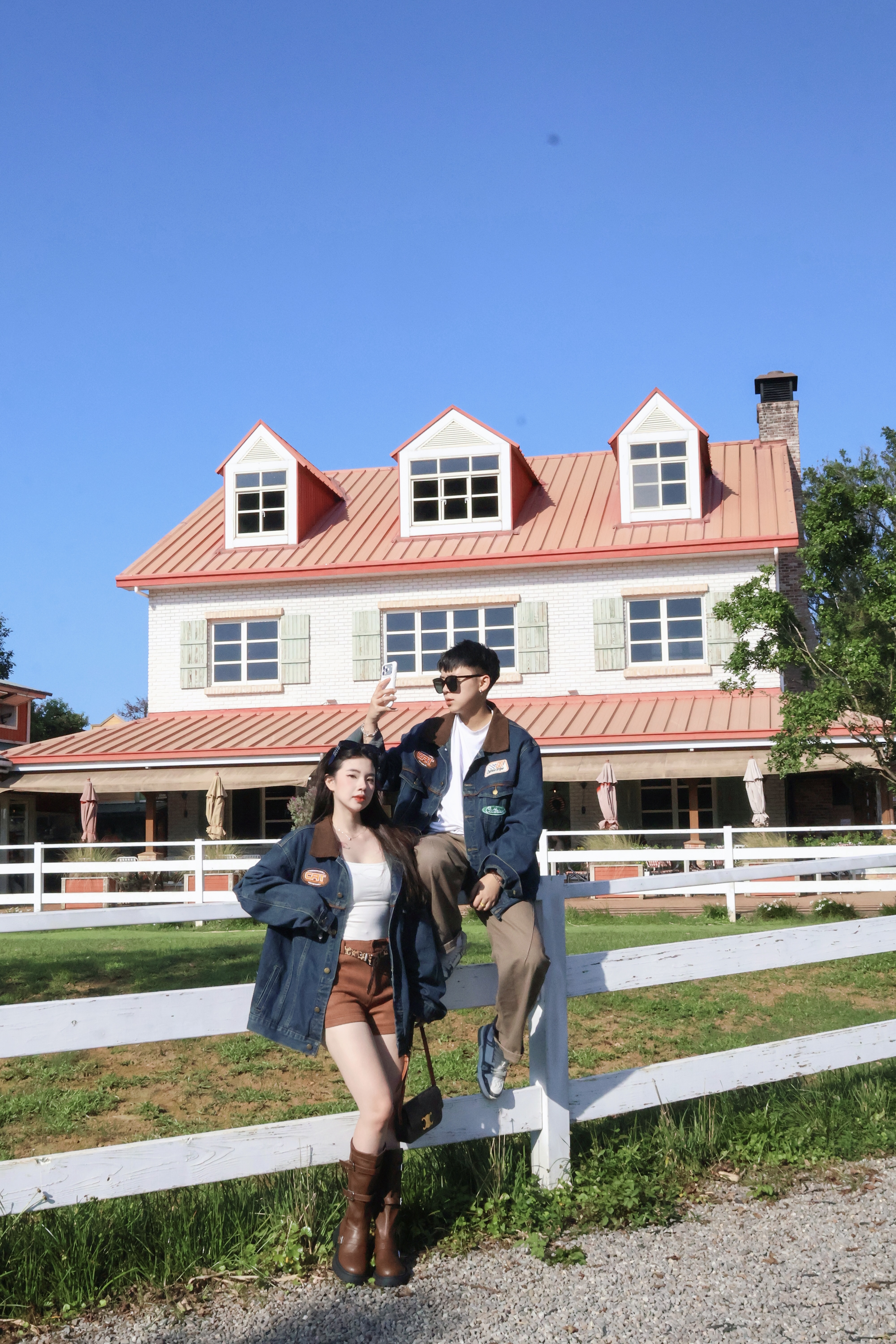 美式復古拼接牛仔外套🍁