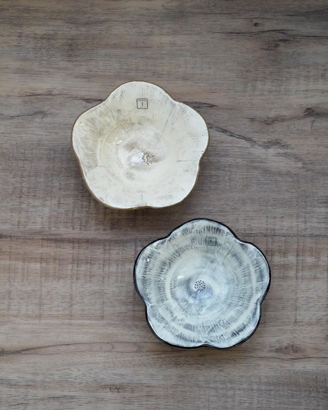 六魯 手工陶器 花朵三足小碗套裝｜Blut's