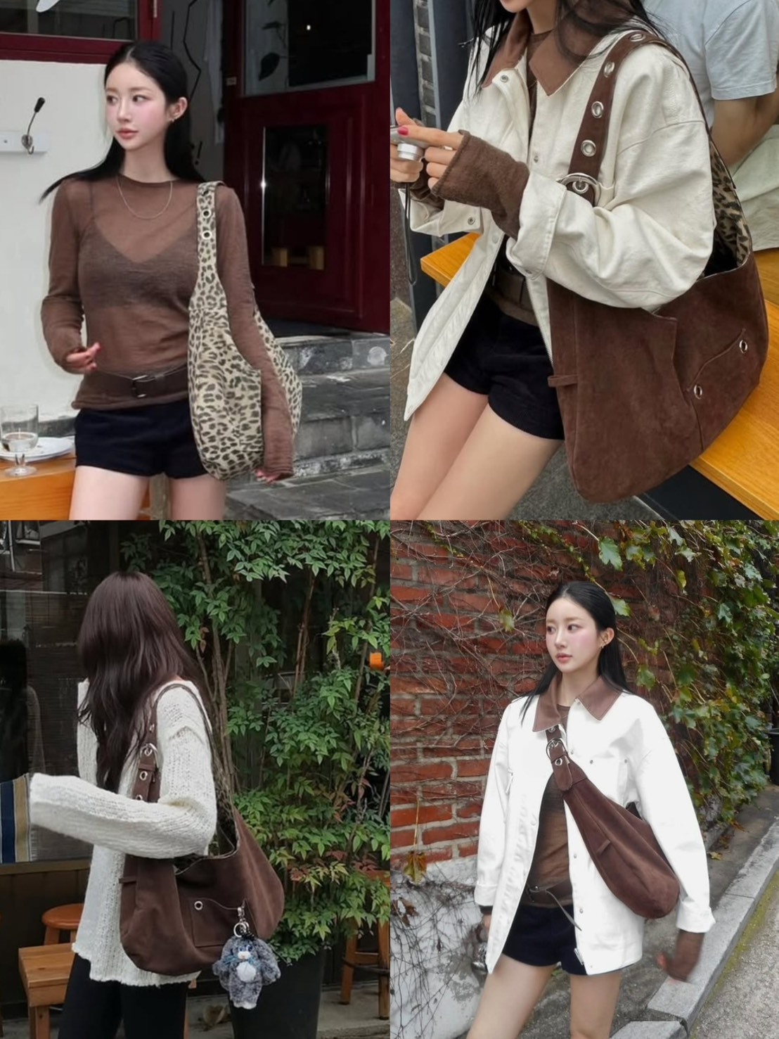 韓國連線 LETERIE 麂皮 雙面 肩背包（豹紋款）