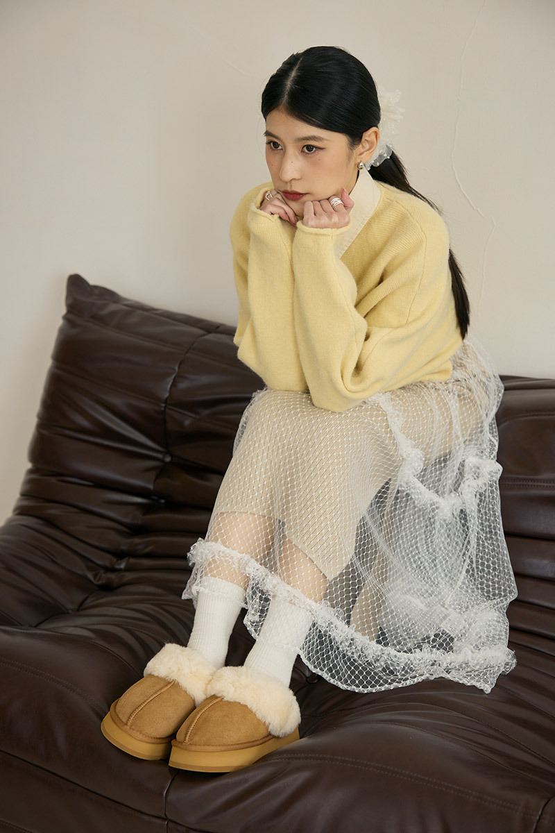 荷葉邊網紗罩裙