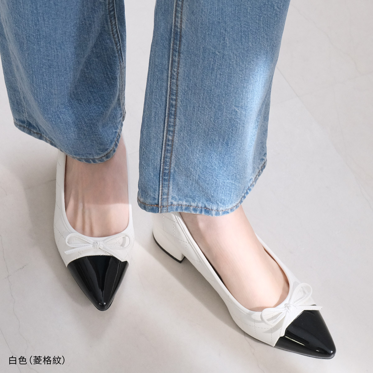 甜美清新 尖頭蝴蝶結粗跟鞋【CX2222】
